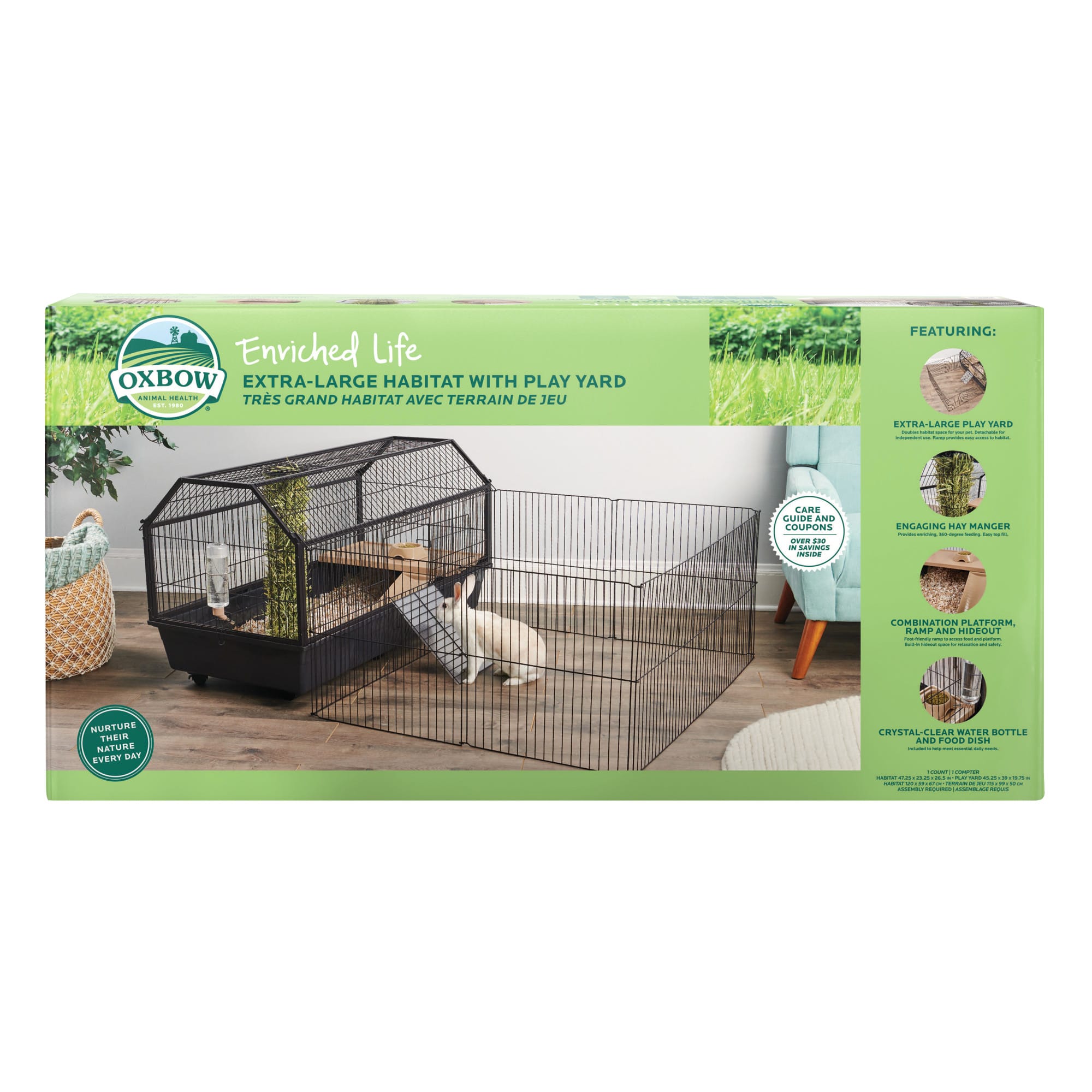 Oxbow Enriched Life Habitat with Play Yard for Rabbit 9.1