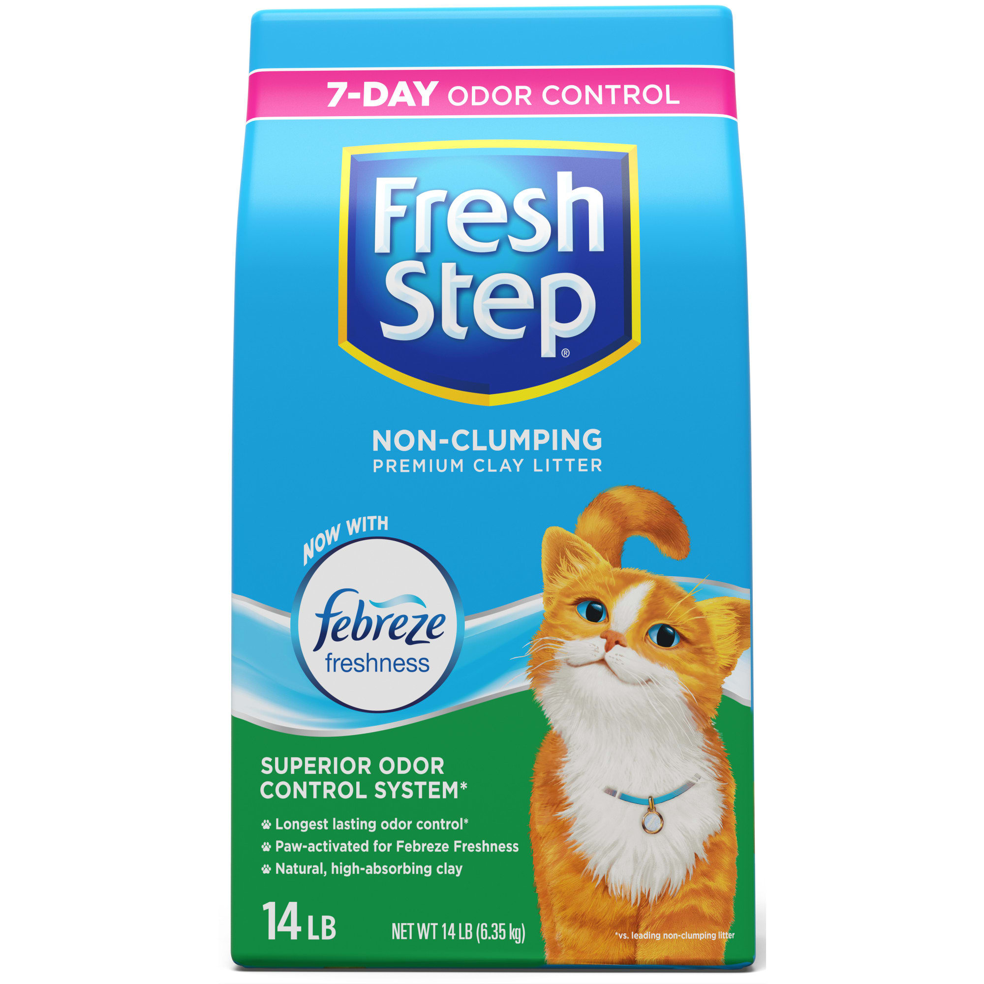 Fresh Step Non-Clumping Premium Cat Litter with Febreze Freshness, Scented  - 21 Pounds (Package May Vary)