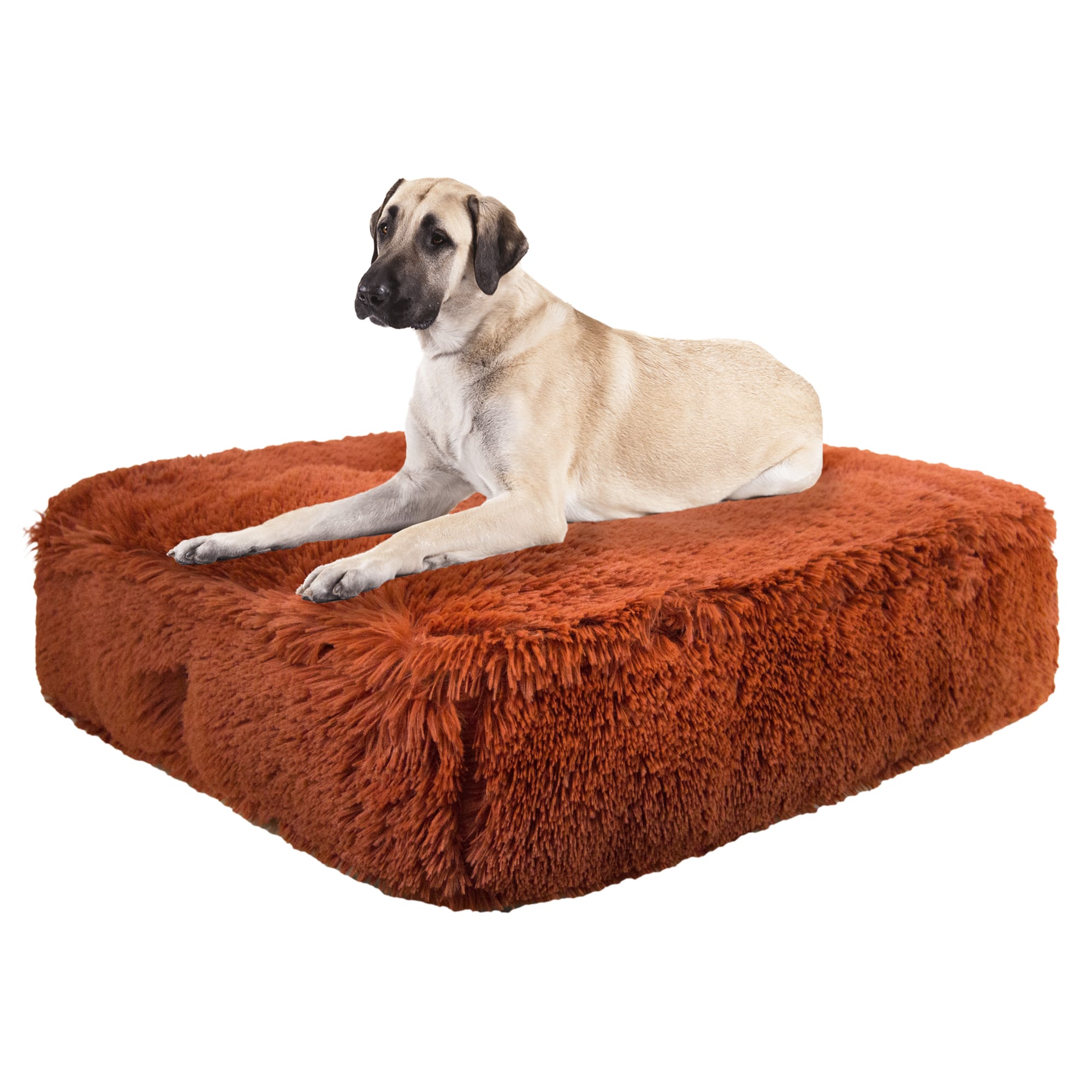 Bessie and Barnie Rsutic Brick Ultra Plush Faux Fur Luxury Shag Durable  Sicilian Rectangle Pet Bed, 28