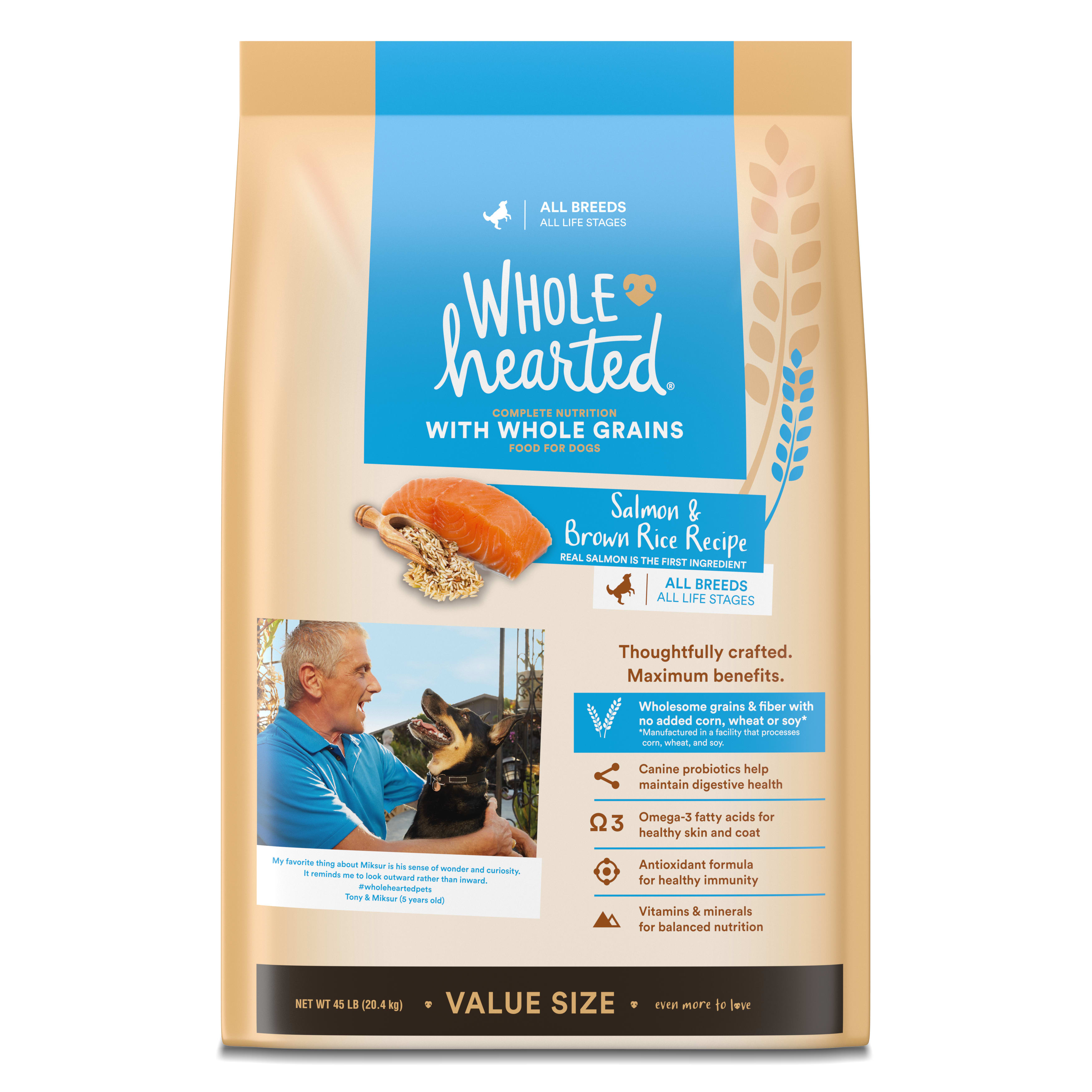 WholeHearted Whole Grains Salmon Recipe Dry Dog Food, 45 lbs. Petco