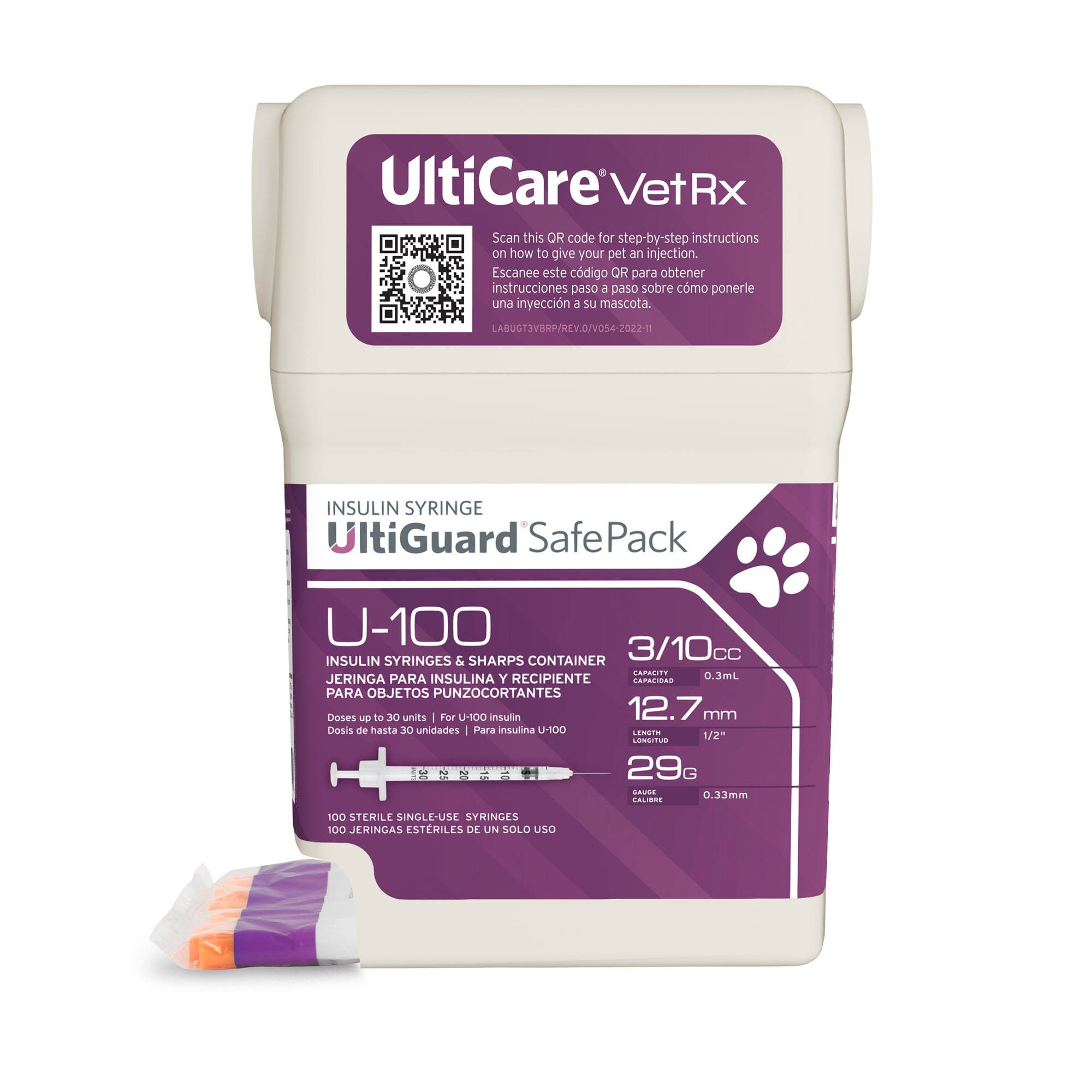 Ulticare Ultiguard Safe Pack Insulin Syringes 29 Gauge 0 5 0 3cc 100 Count Petco