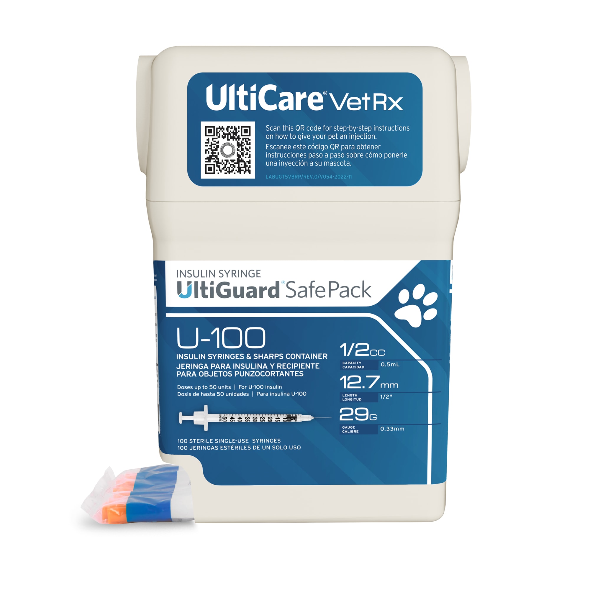 Ulticare Ultiguard Safe Pack Insulin Syringes 29 Gauge 0 5 0 5cc 100 Count Petco