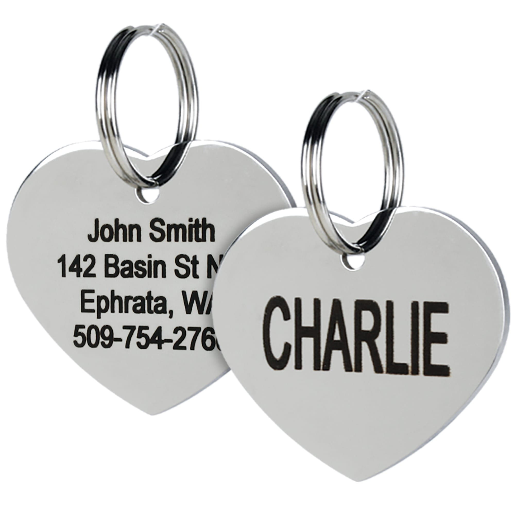 GoTags Personalized Stainless Steel Pet ID Tag with Engravement on Both