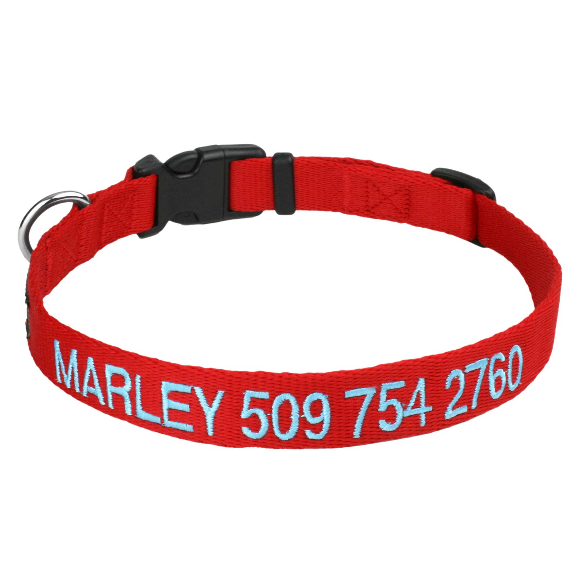 GoTags Personalized Dog Collar with Custom Embroidery, Red, Medium Petco