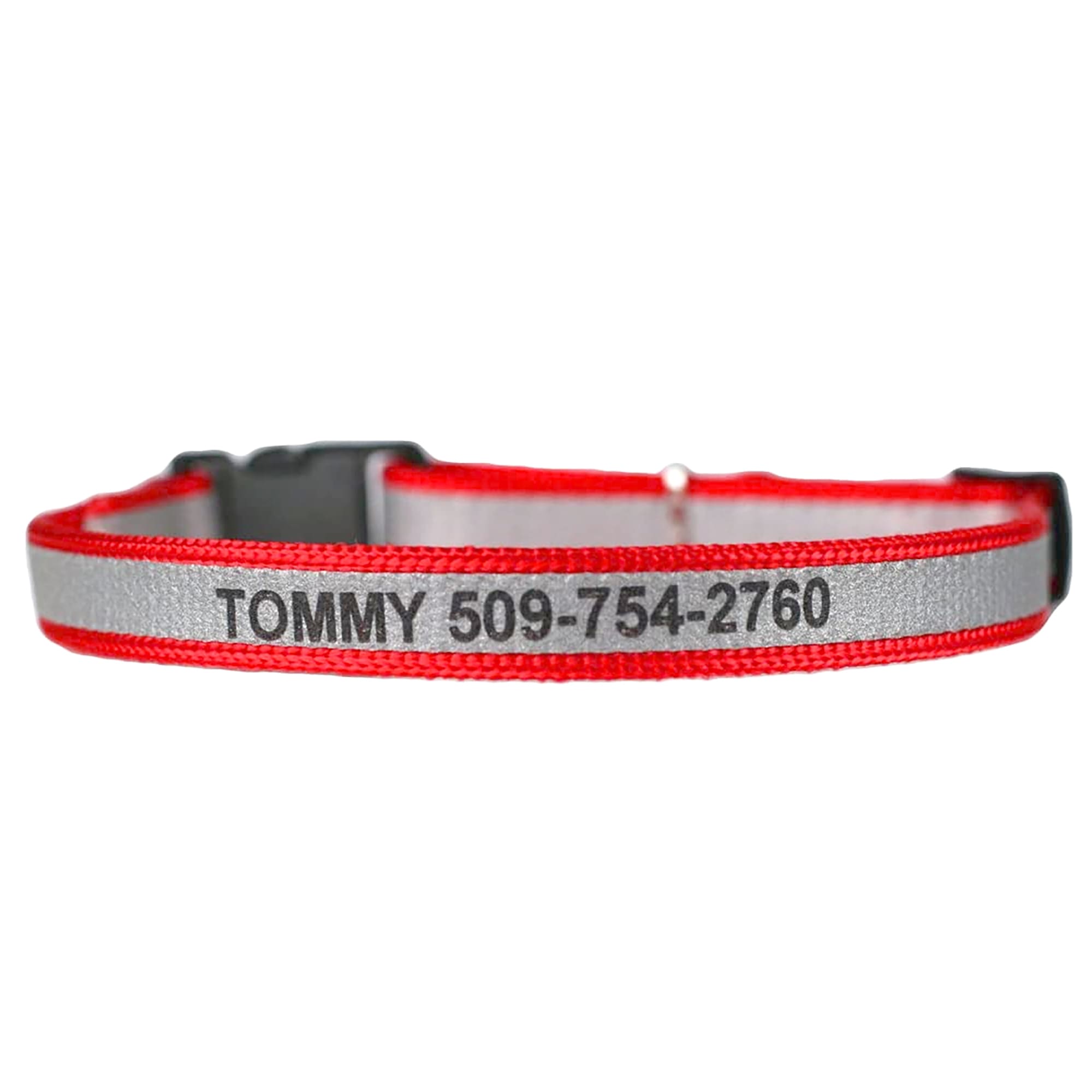 Personalized Nylon Breakaway Cat Collars Safety Reflective Quick Release Buckle 