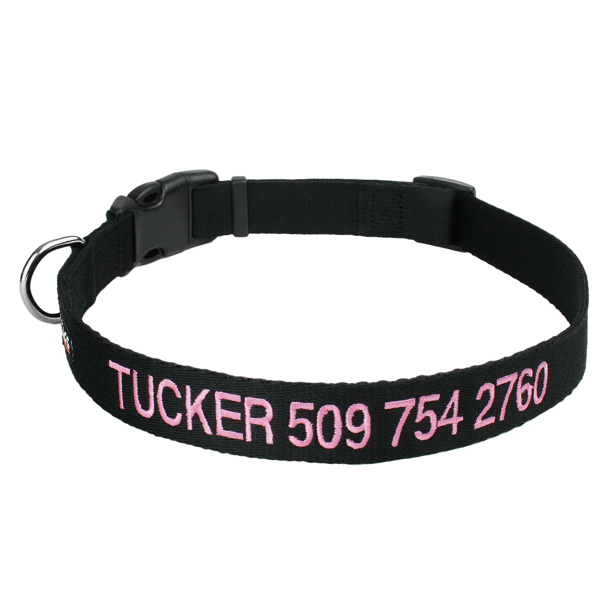 GoTags Personalized Pink Dog Collar with Custom Embroidery, X-Small