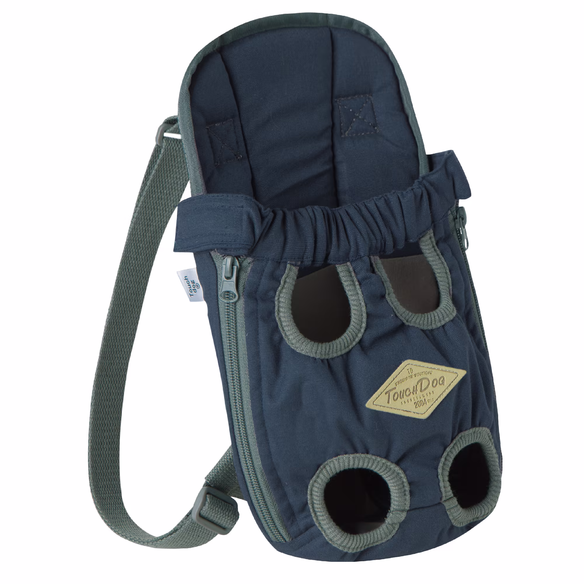 Touchdog Navy 'WiggleSack' Fashion Designer Front and Backpack Dog