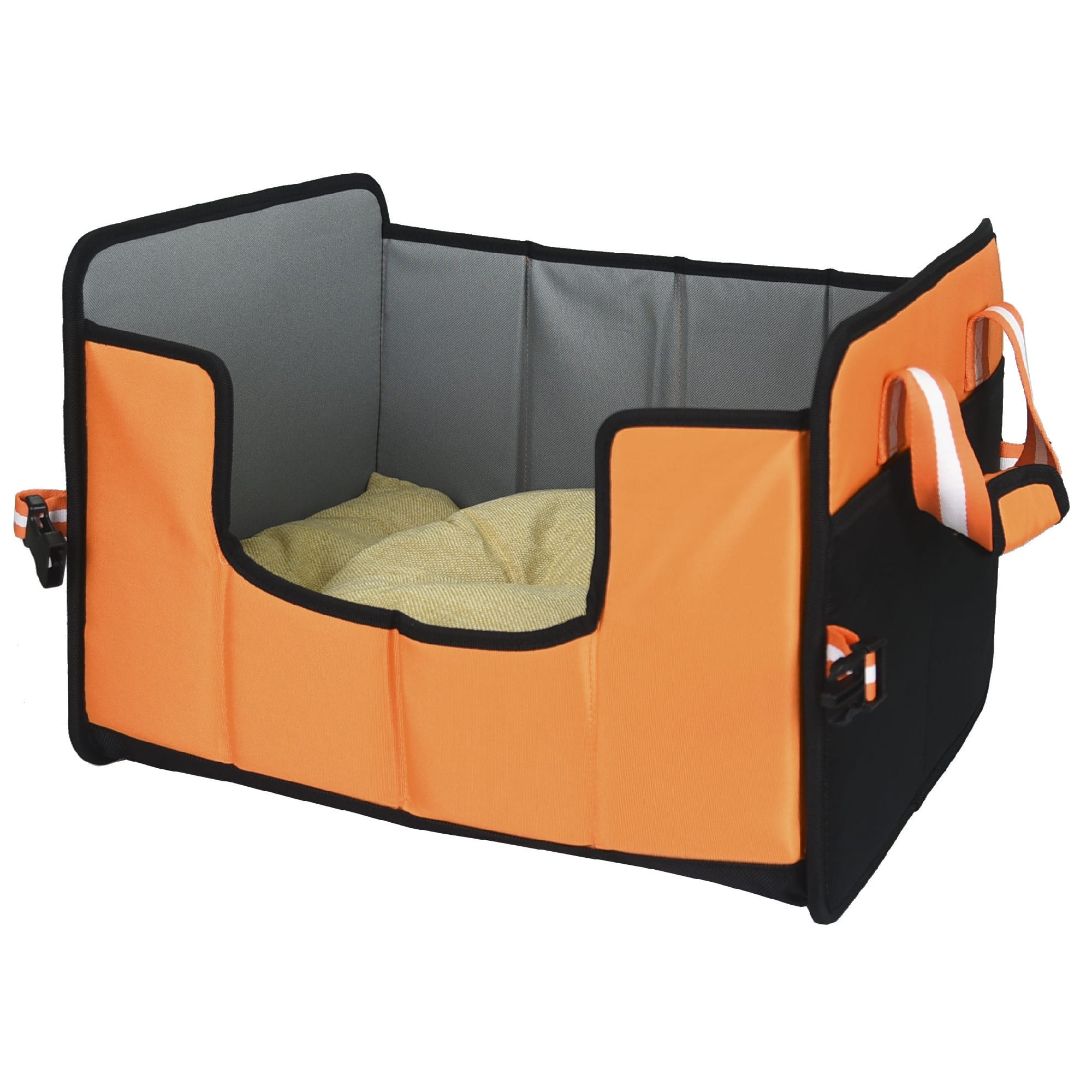 Pet Life Orange 'Travel-Nest' Folding Travel Cat and Dog Bed, 17.7