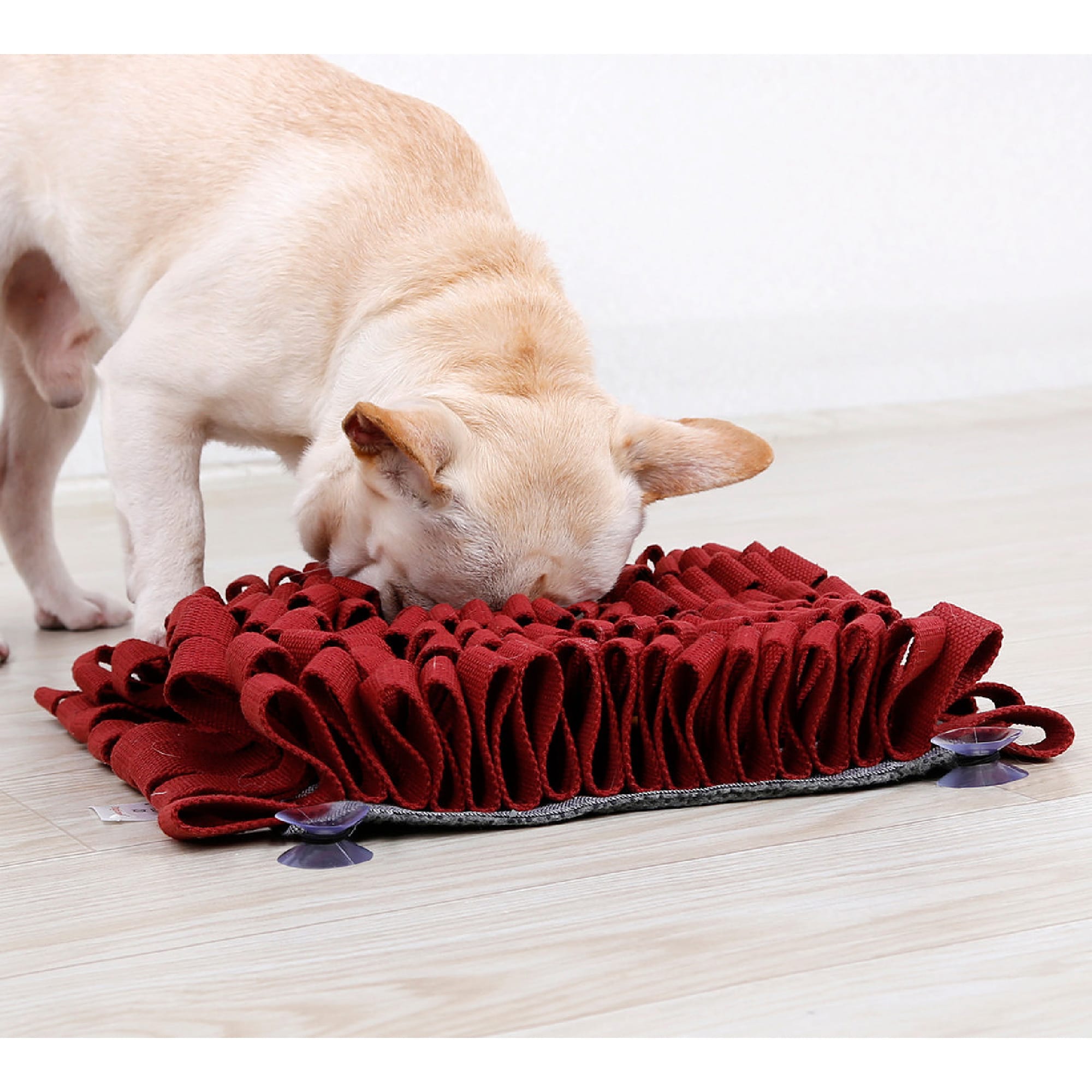 Pet Life Red Sniffer Grip Interactive Anti Skid Suction Pet Snuffle Mat 11.41 L X 11.41 W