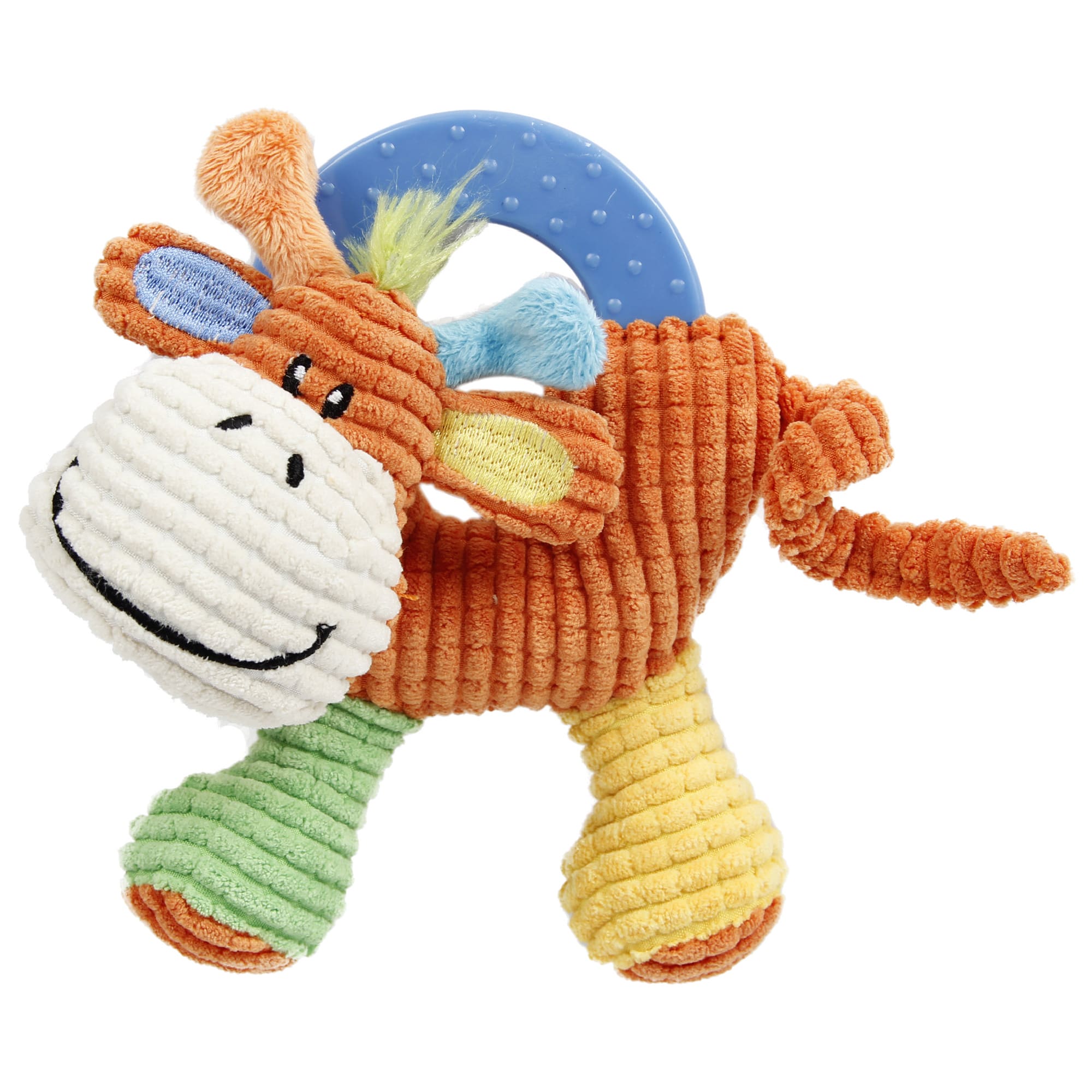 Pet Life Orange 'Moocifier' Plush Squeaking and Rubber Teething