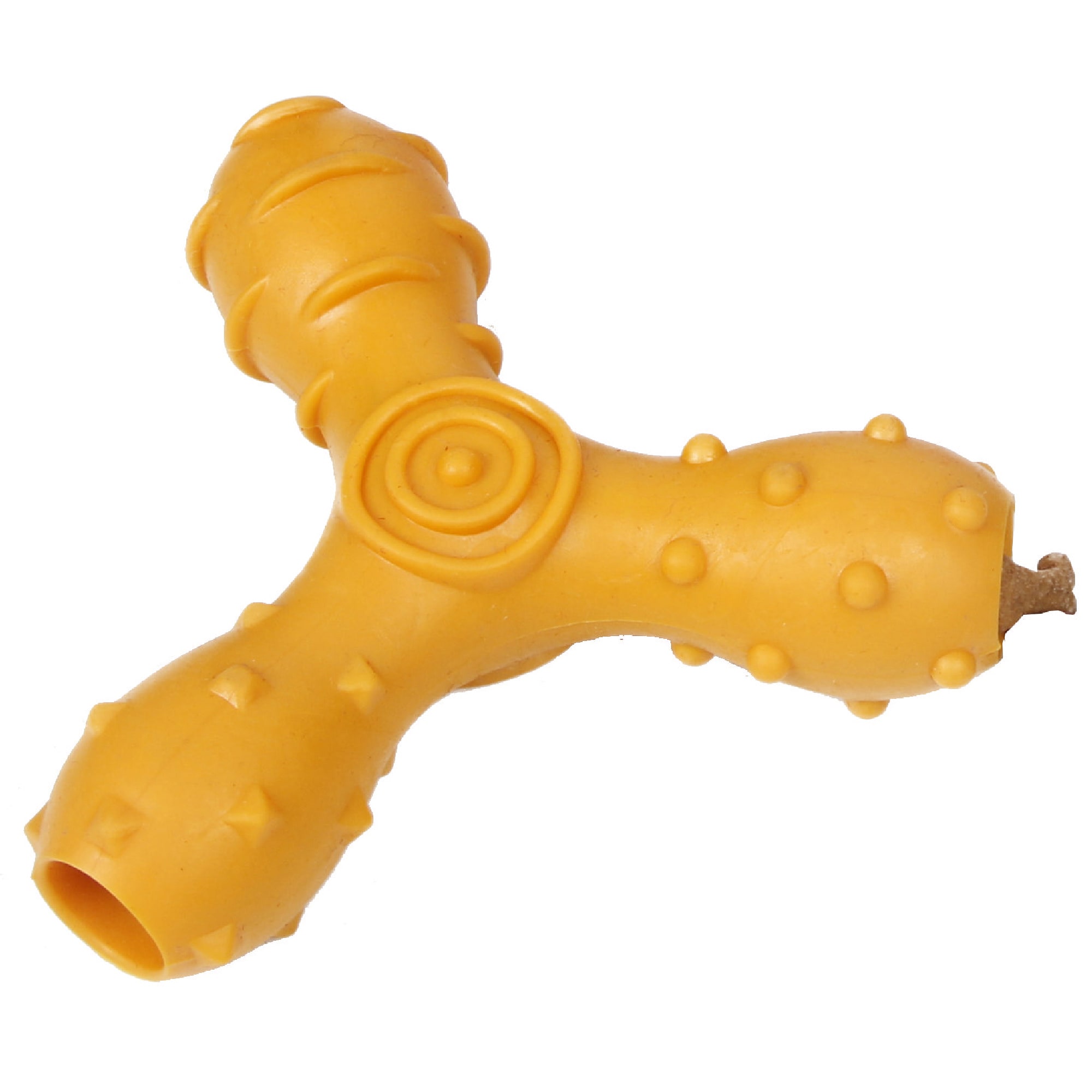 Pet Life Orange'Tri-Chew' Treat Dispensing and Chewing Interactive TPR Dog  Toy, Small