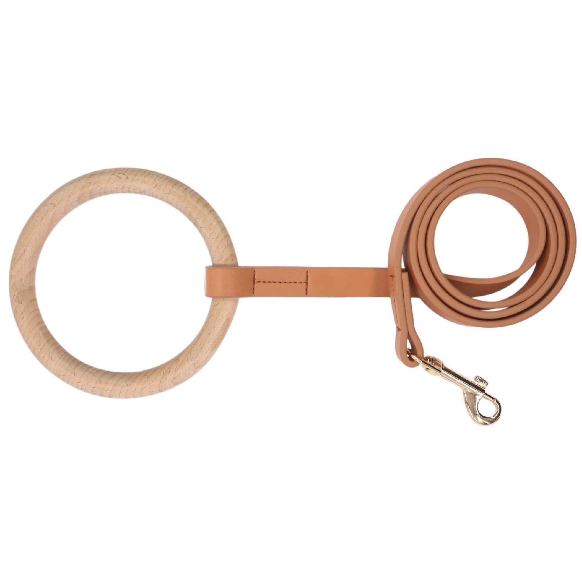 Pet Life EverCraft Beechwood & Leather Dog Leash 4 ft.