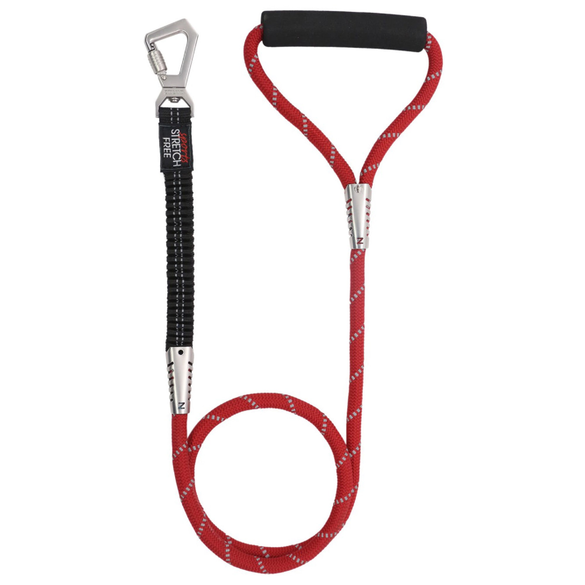 Pet Life Red Flexo-Tour Reflective & Shock-Absorbent Leash 4 ft