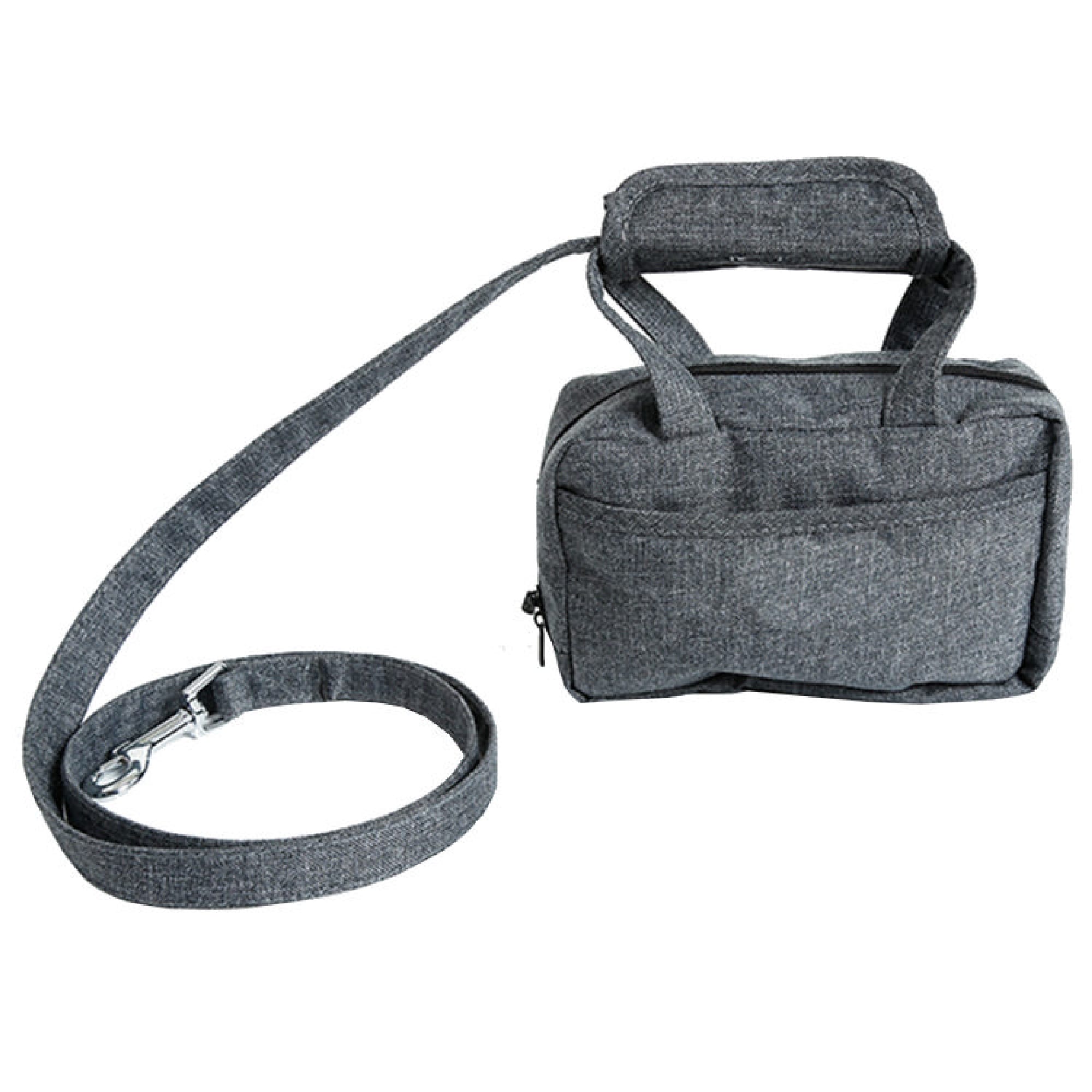 Pet Life Grey Posh Walk Purse & Leash Dispenser