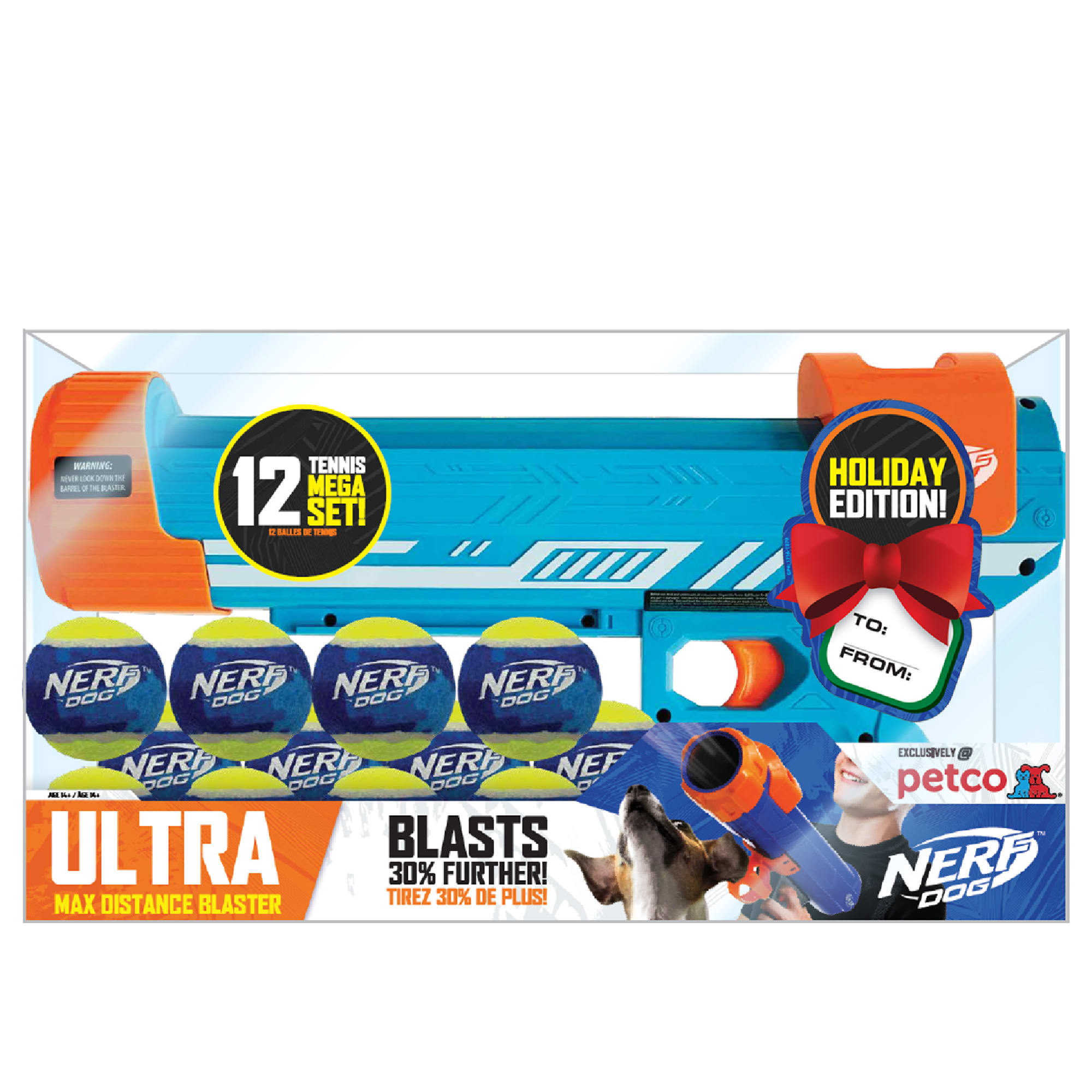 "Nerf Ultra Blaster Gift Set with 2"" Camo Squeak Tennis Ball Dog Toy