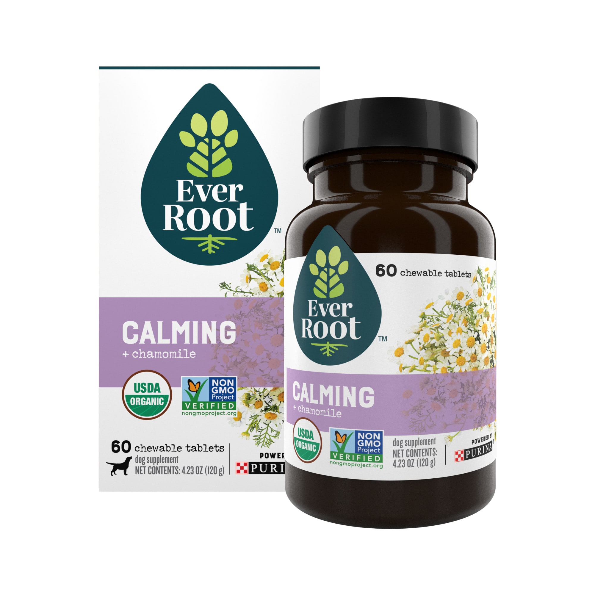 EverRoot Calming Chewable Tablet With Chamomile Dog Supplement for