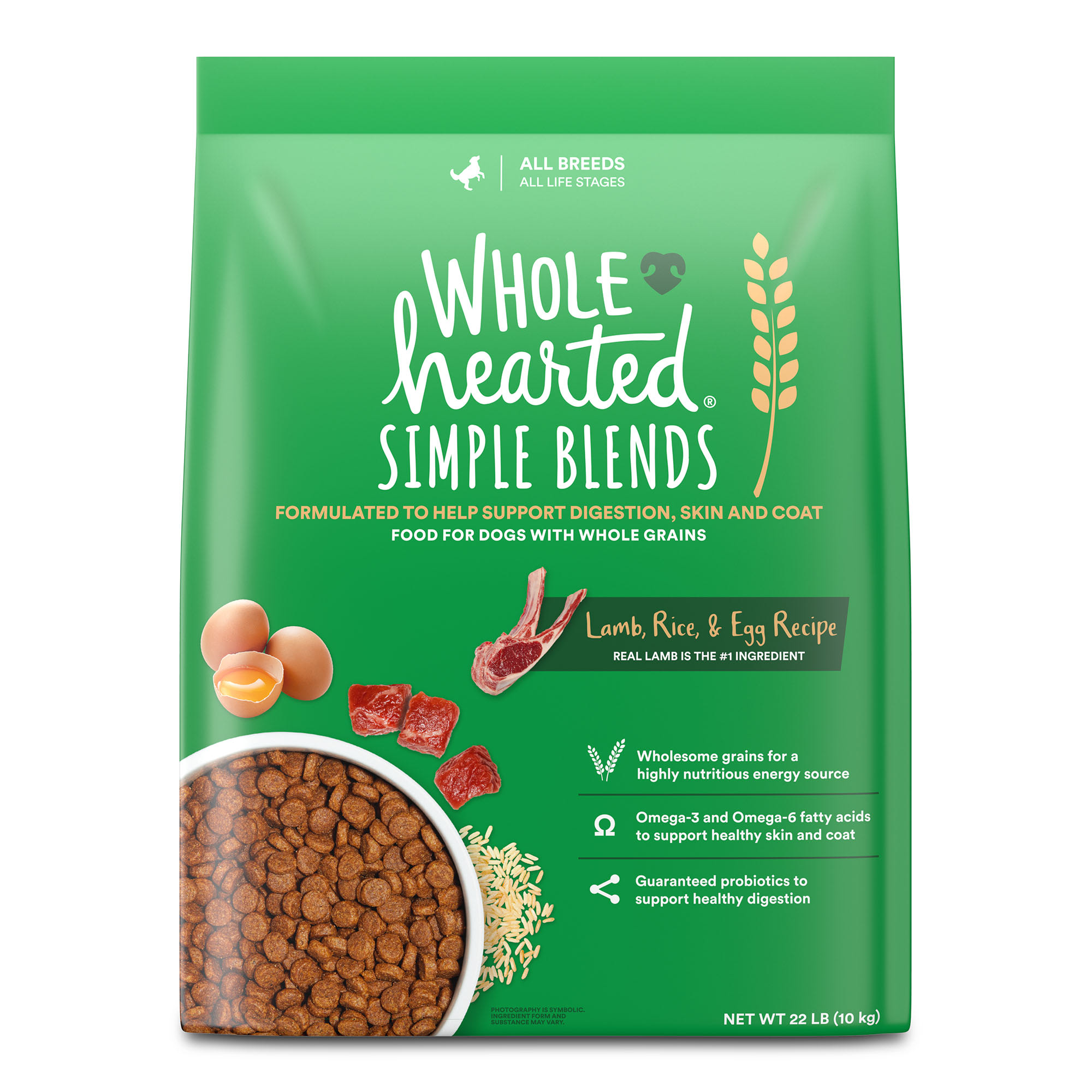 WholeHearted Simple Blends Lamb Rice Egg Recipe Dry Dog Food