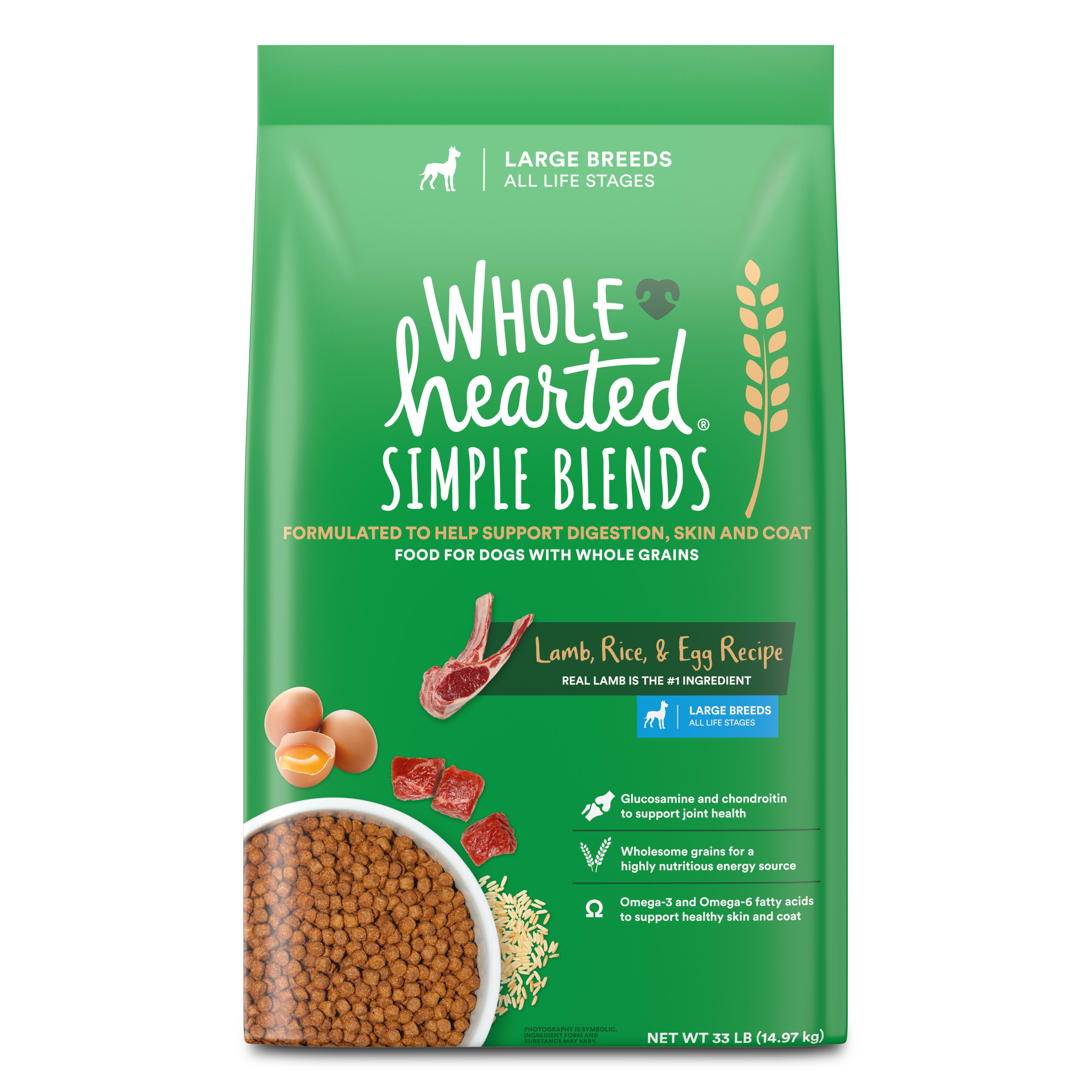 WholeHearted Simple Blends Lamb, Rice & Egg Recipe Large Breed Dry Dog