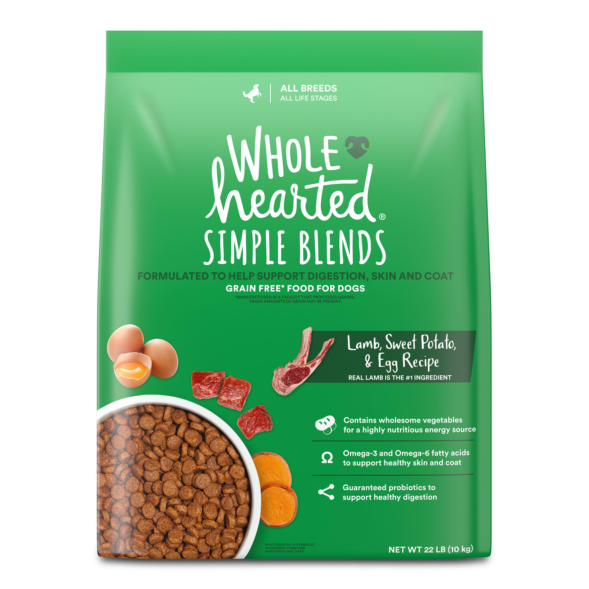 WholeHearted Lamb Sweet Potato Egg Recipe Dry Dog Food 22 lbs