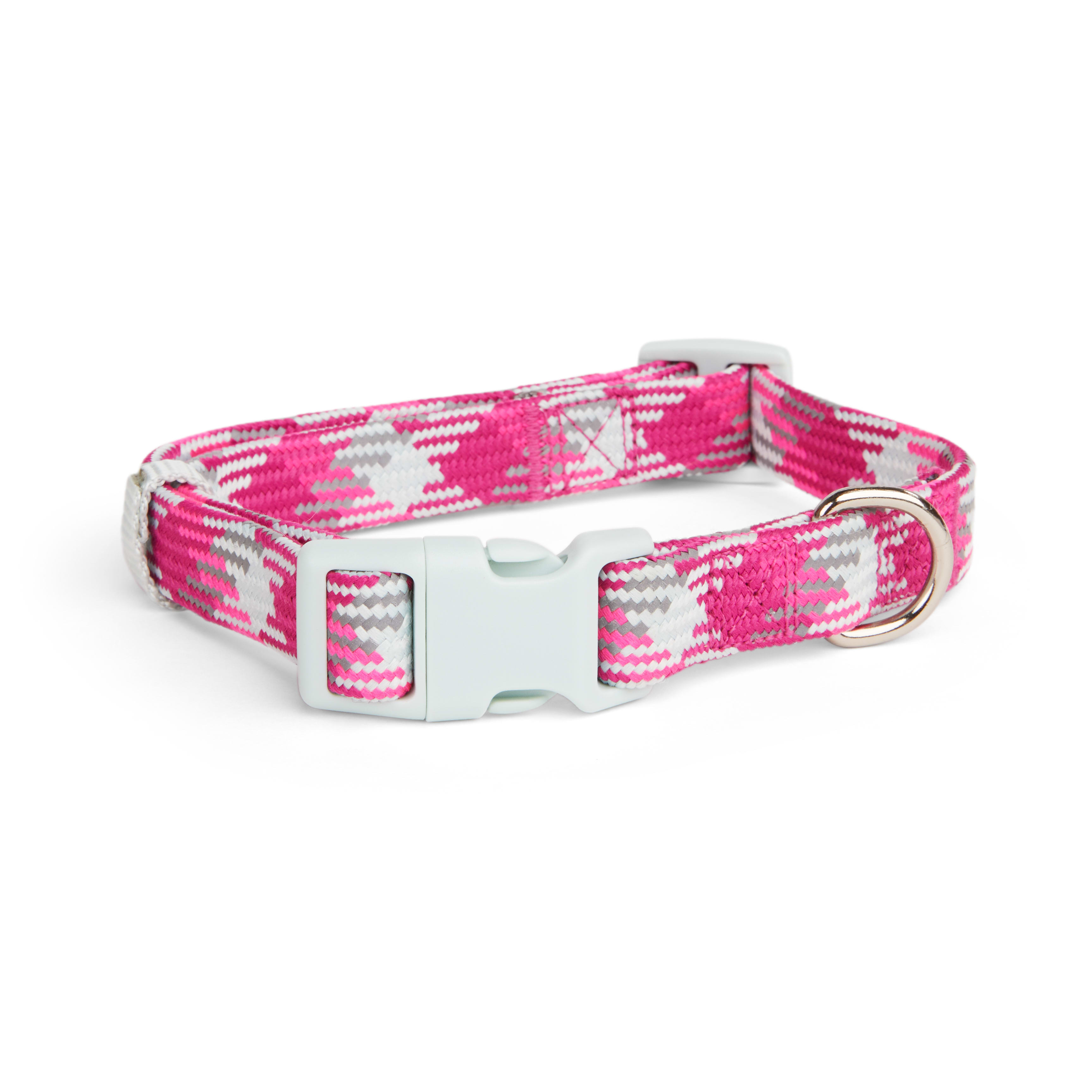 YOULY Geo Print Reflective Dog Collar Pink Grey Geo Medium