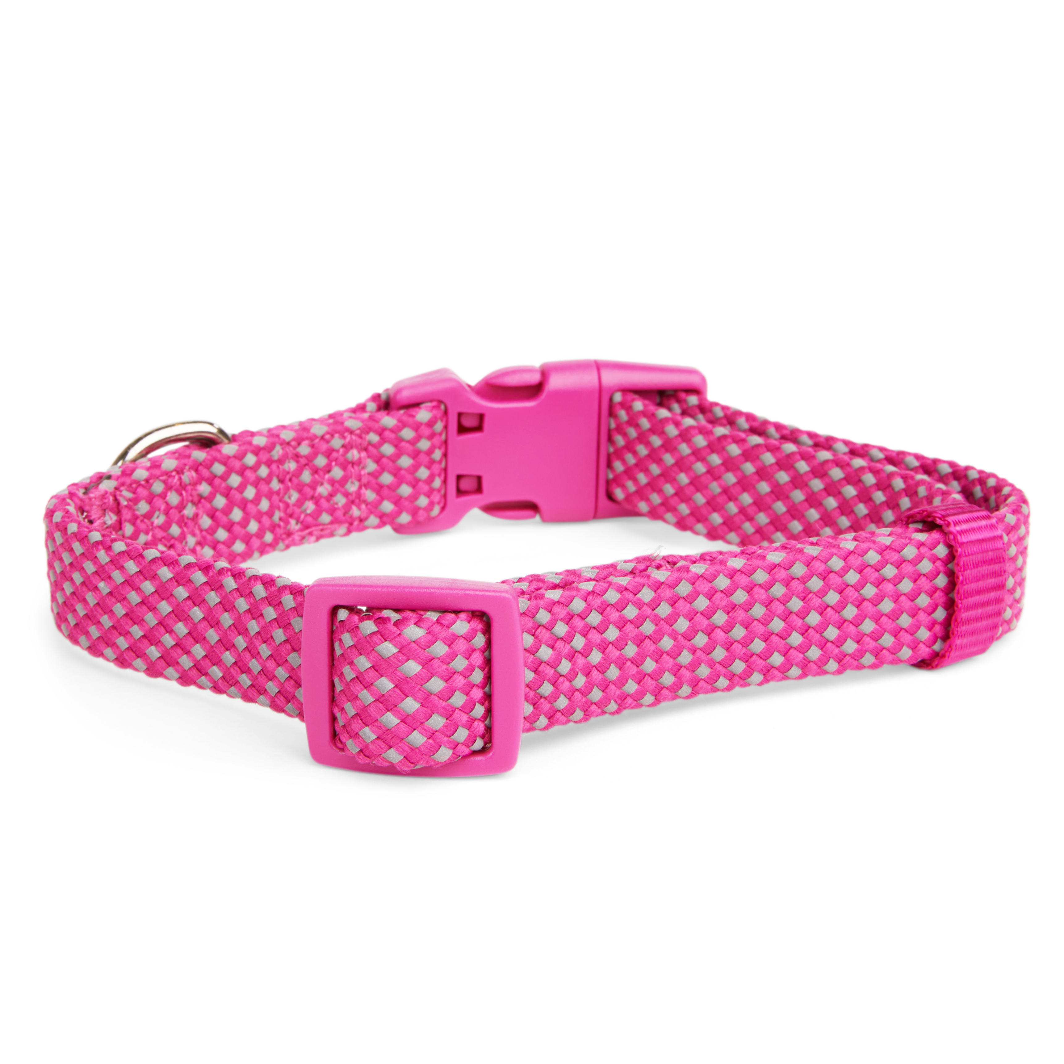 YOULY Multicolored Reflective Dog Collar Pink Grey Dot Large Petco