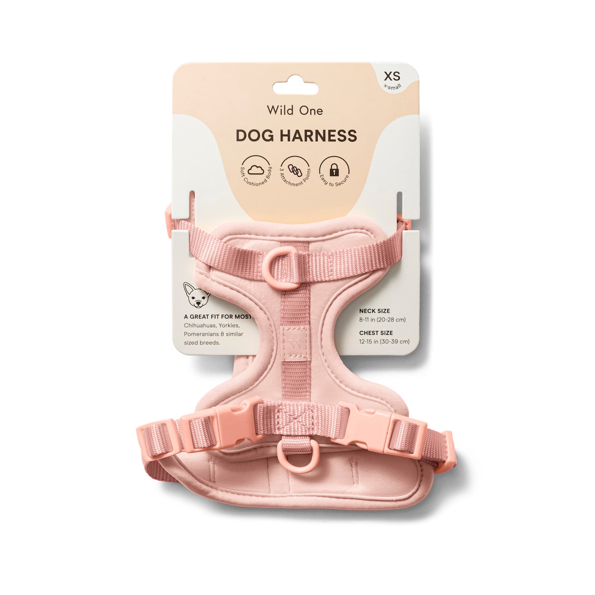 Wild One Cushioned Harness, Blush, XSmall Petco