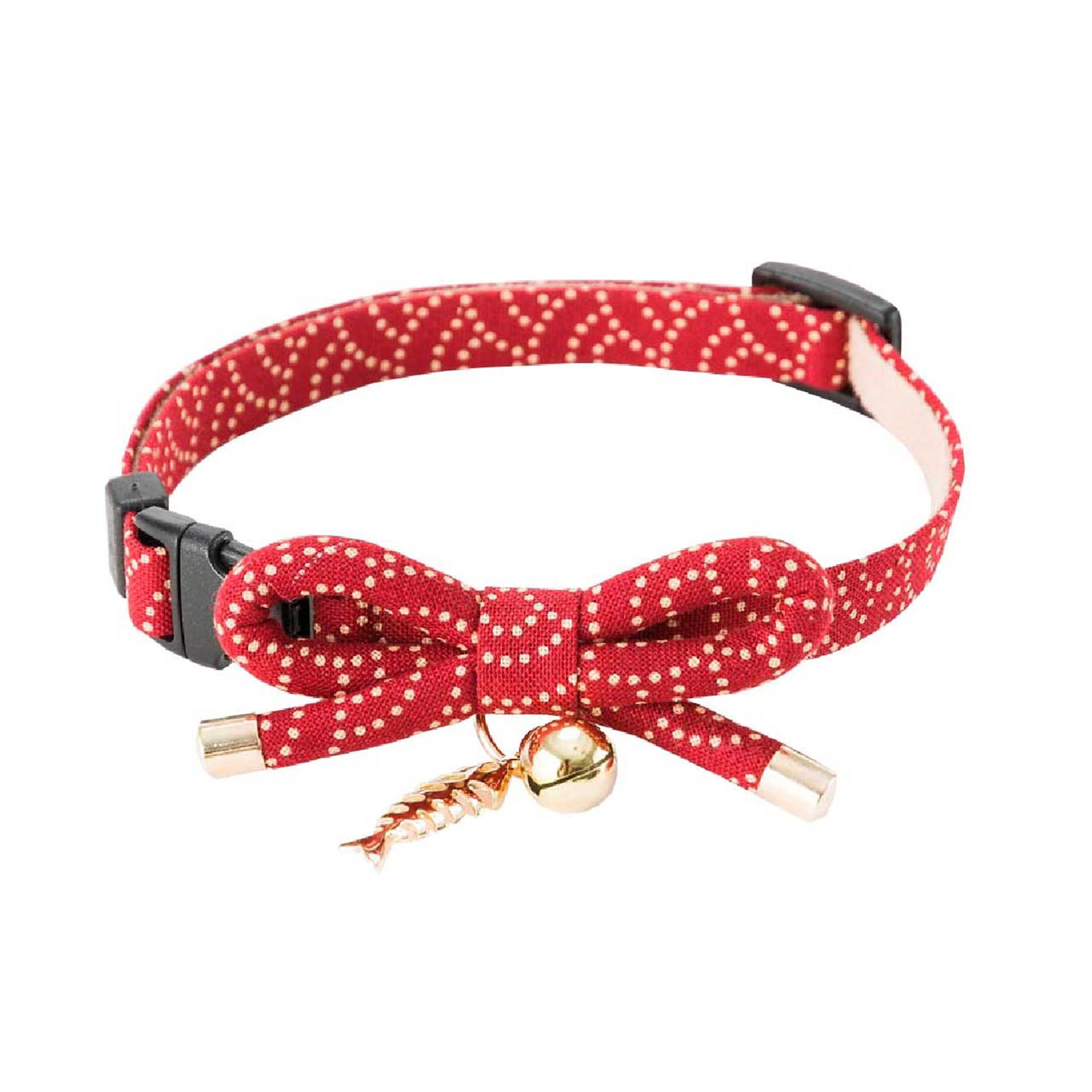Necoichi Red ZEN Fish Charm Cat Collar Petco