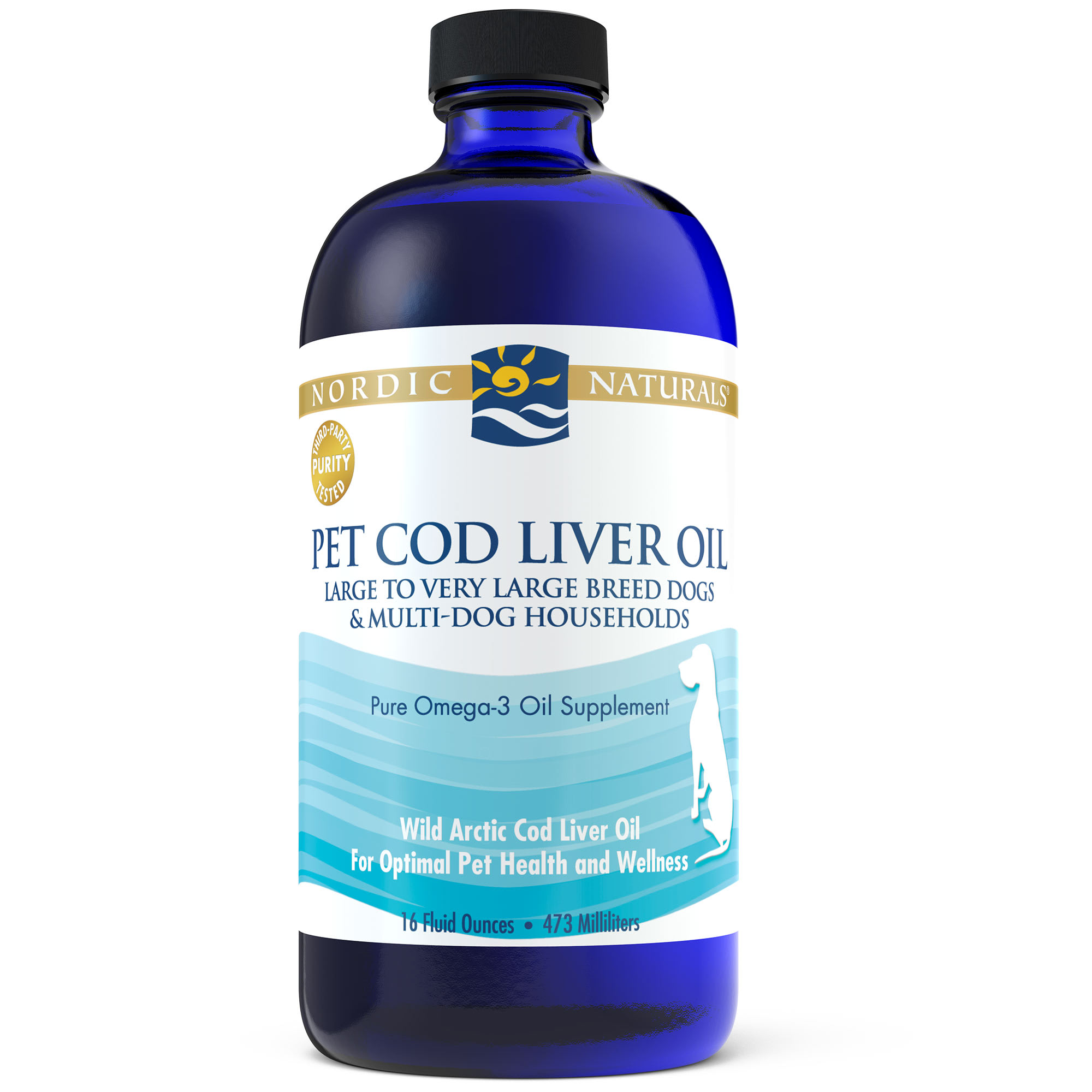 Nordic Naturals Omega 3 Pet Cod Liver Oil Liquid for Dogs 16 fl