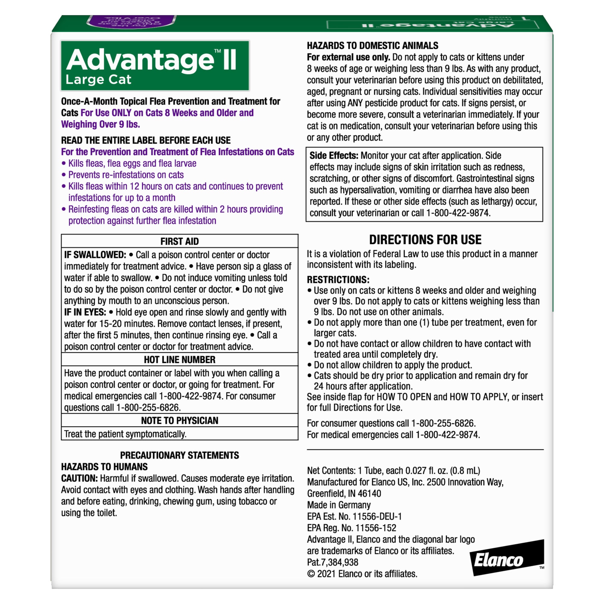 Advantage 2 large cat best sale 4 pack