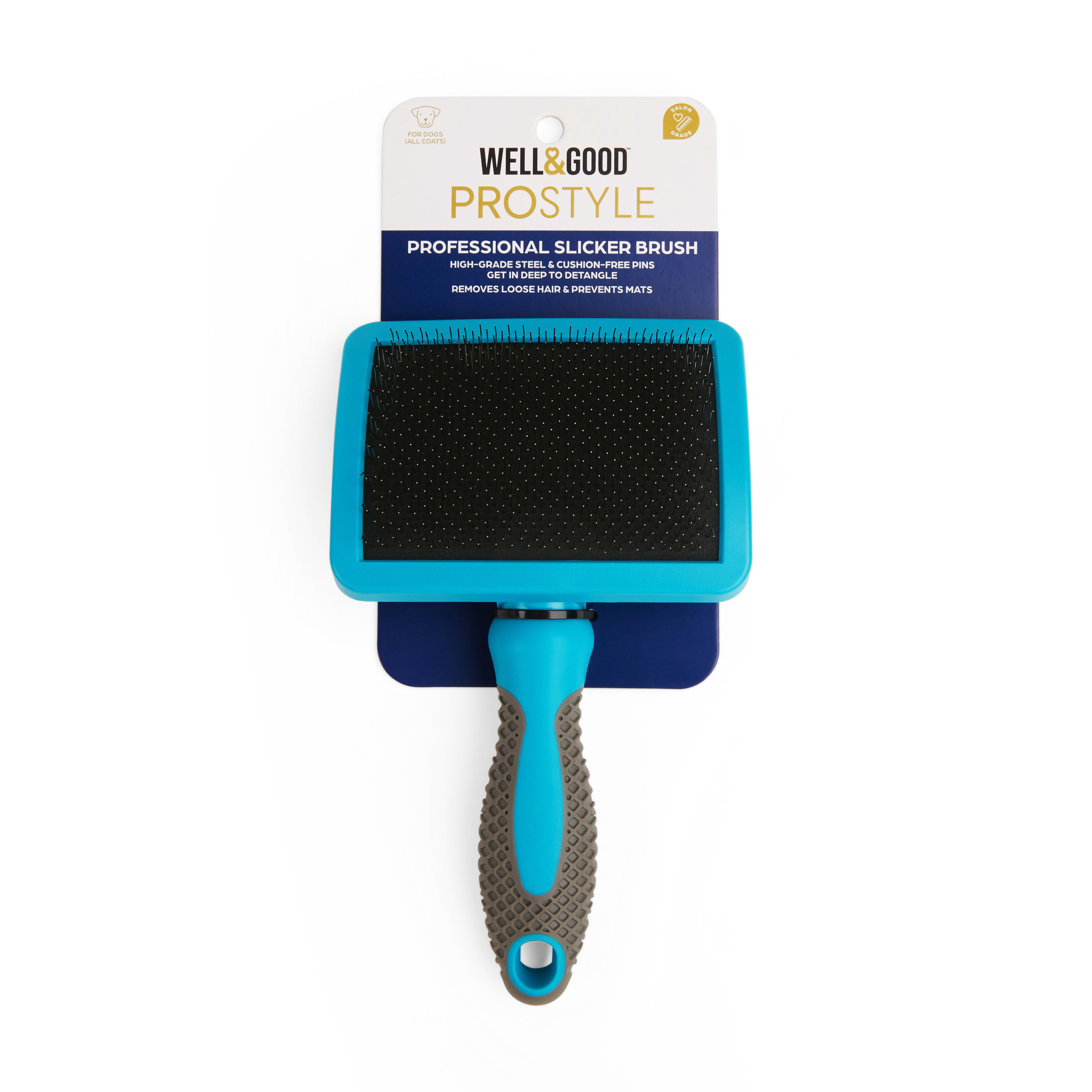 Well & good cushion slicker store dog brush