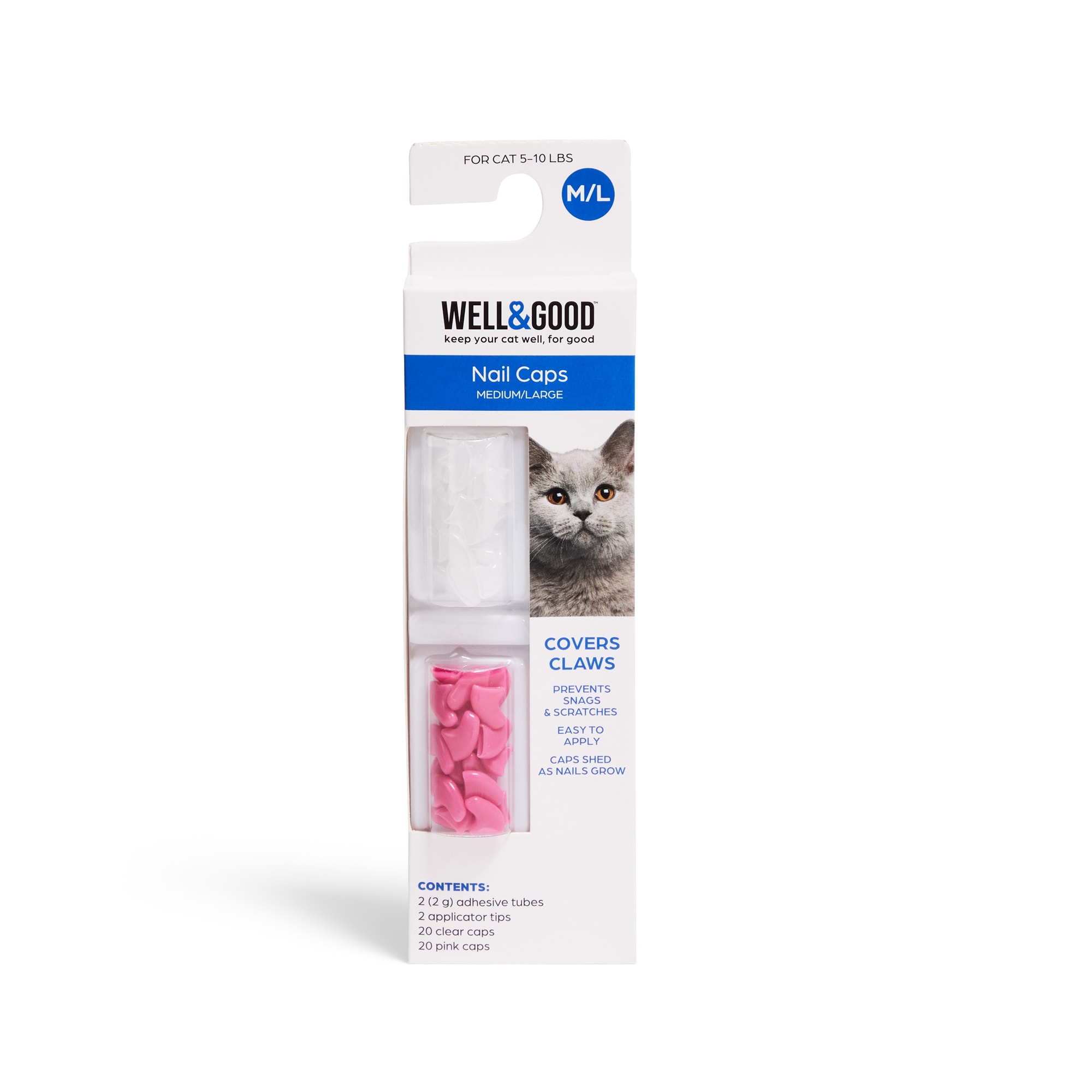 Well Good Pink Clear Cat Nail Caps X Small Petco