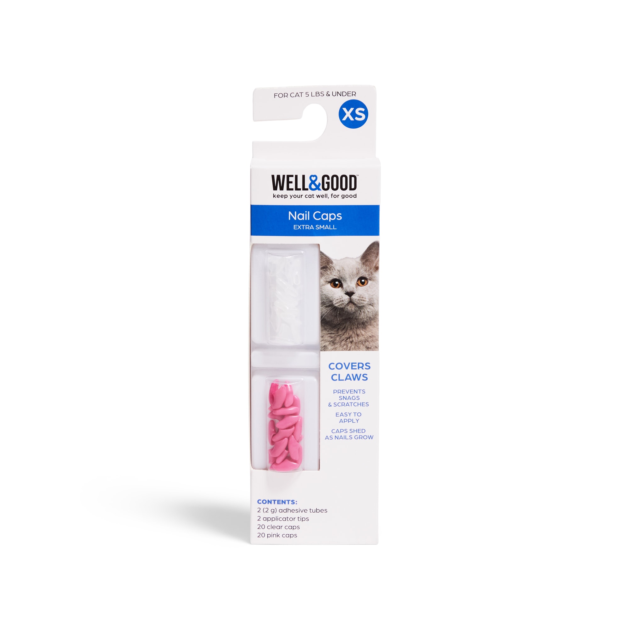 Well Good Pink Clear Cat Nail Caps X Small Petco