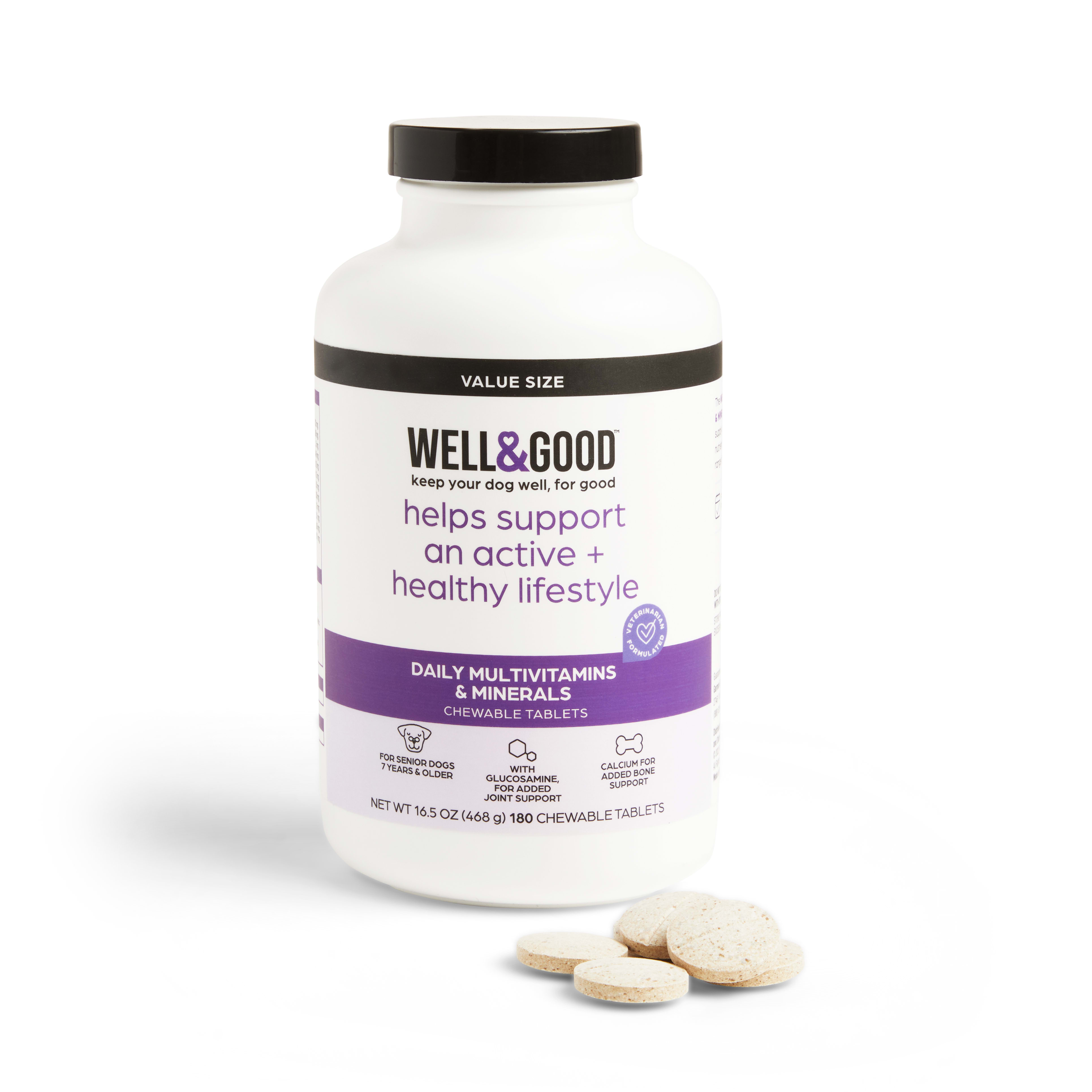 Well Good Senior Dog Multivitamins Chewable Tablets Count of