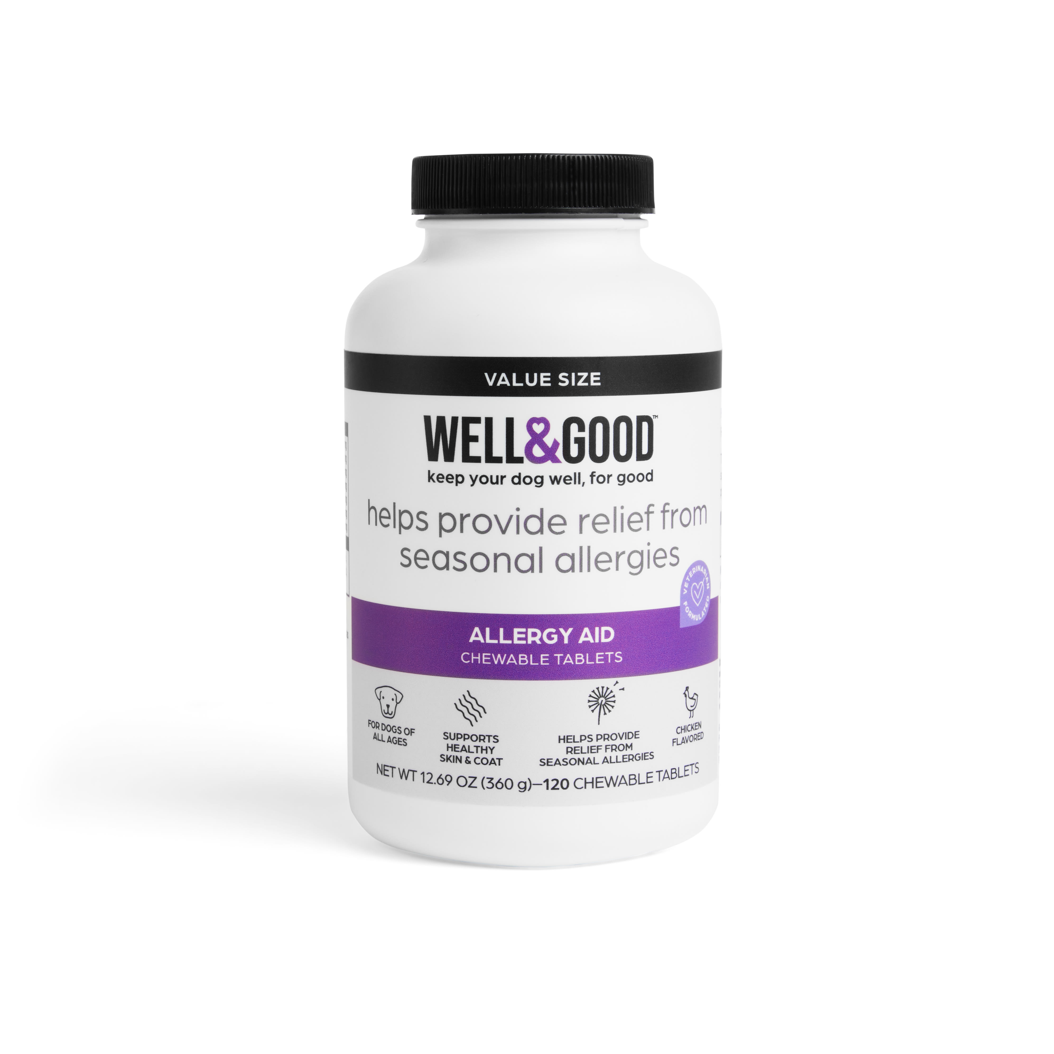 Well & Good Dog Allergy Aid Chewable Tablets, Count of 120 Petco