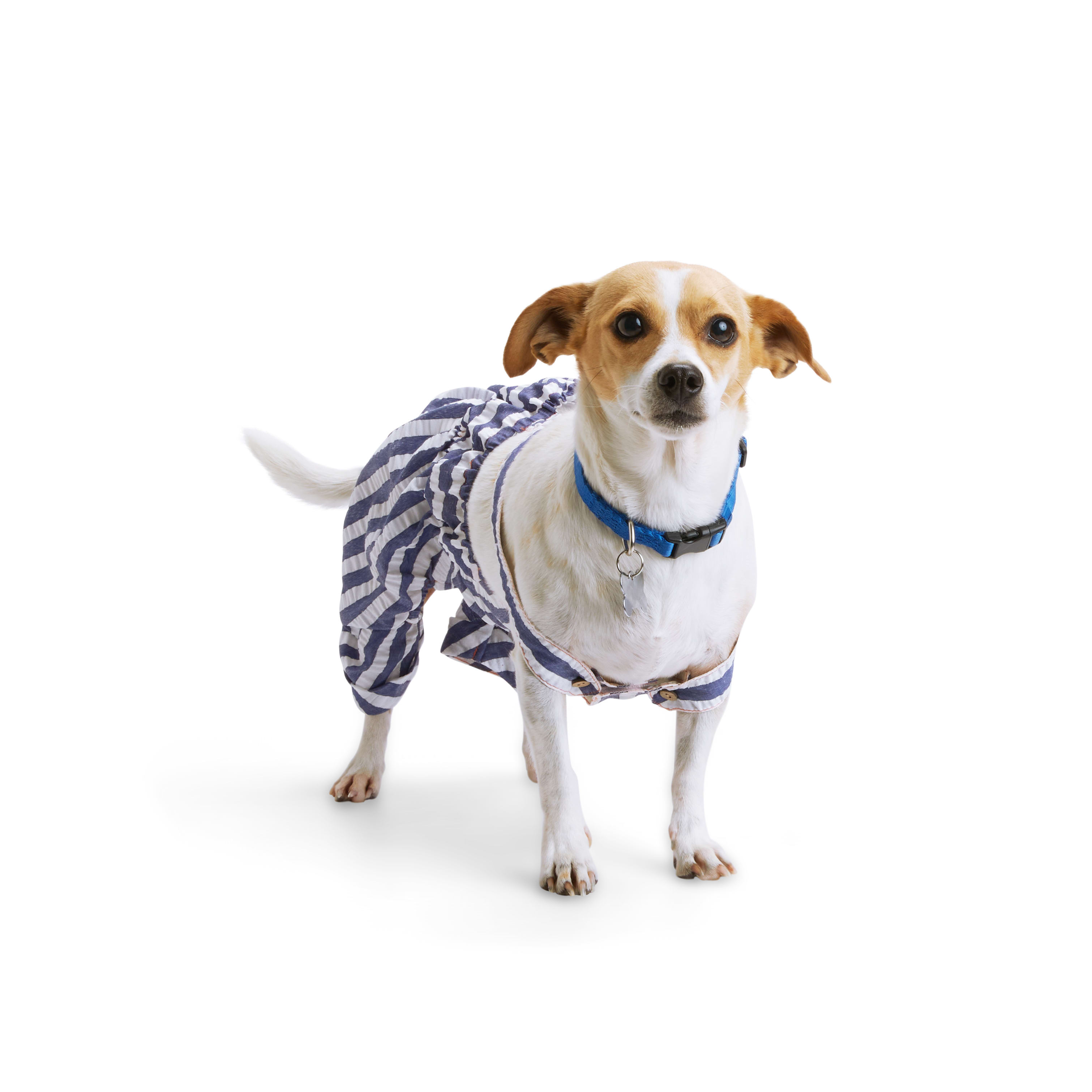 YOULY Navy & White Striped XLarge Dog Romper