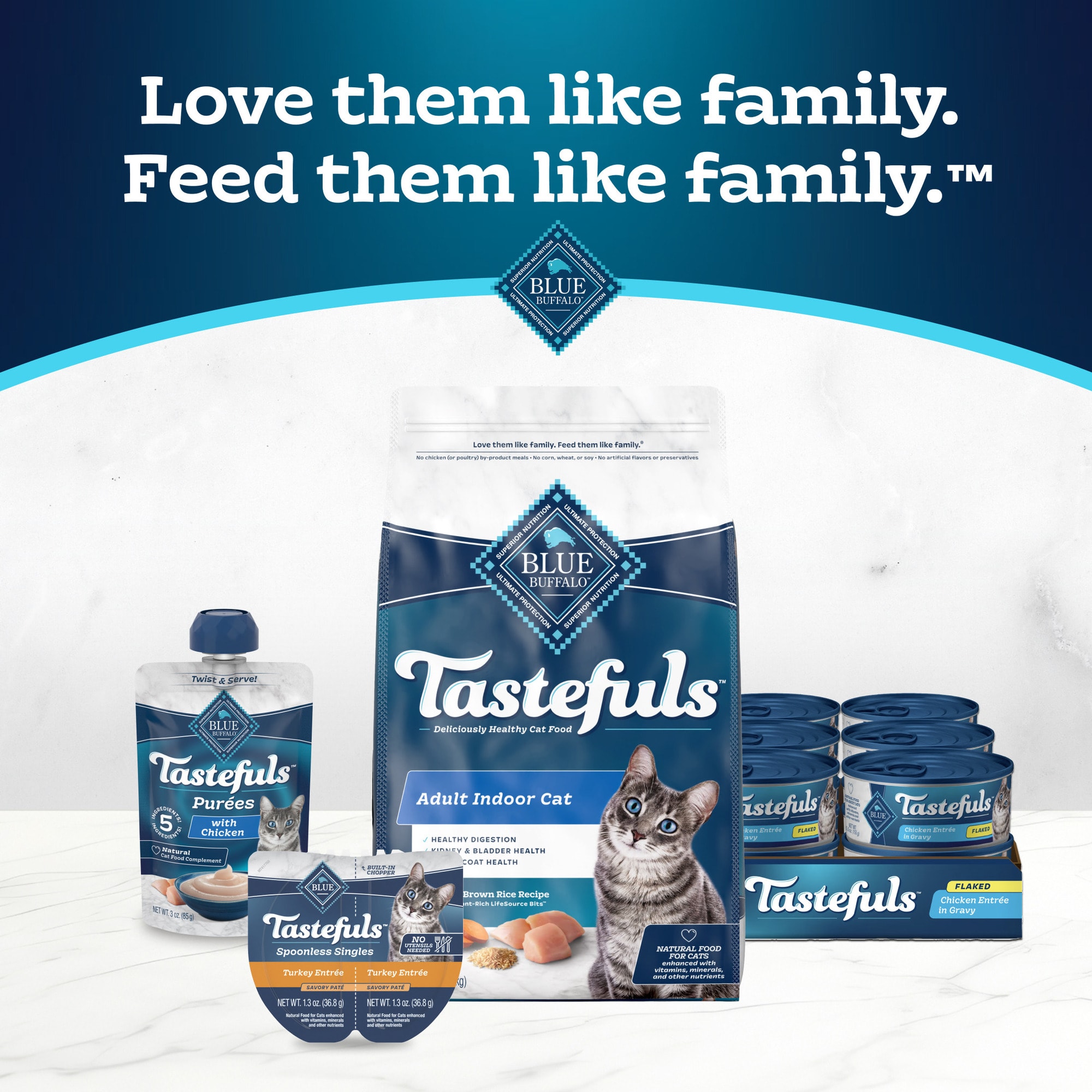 Blue Buffalo Tastefuls Spoonless Singles Turkey Wet Cat Food Pate