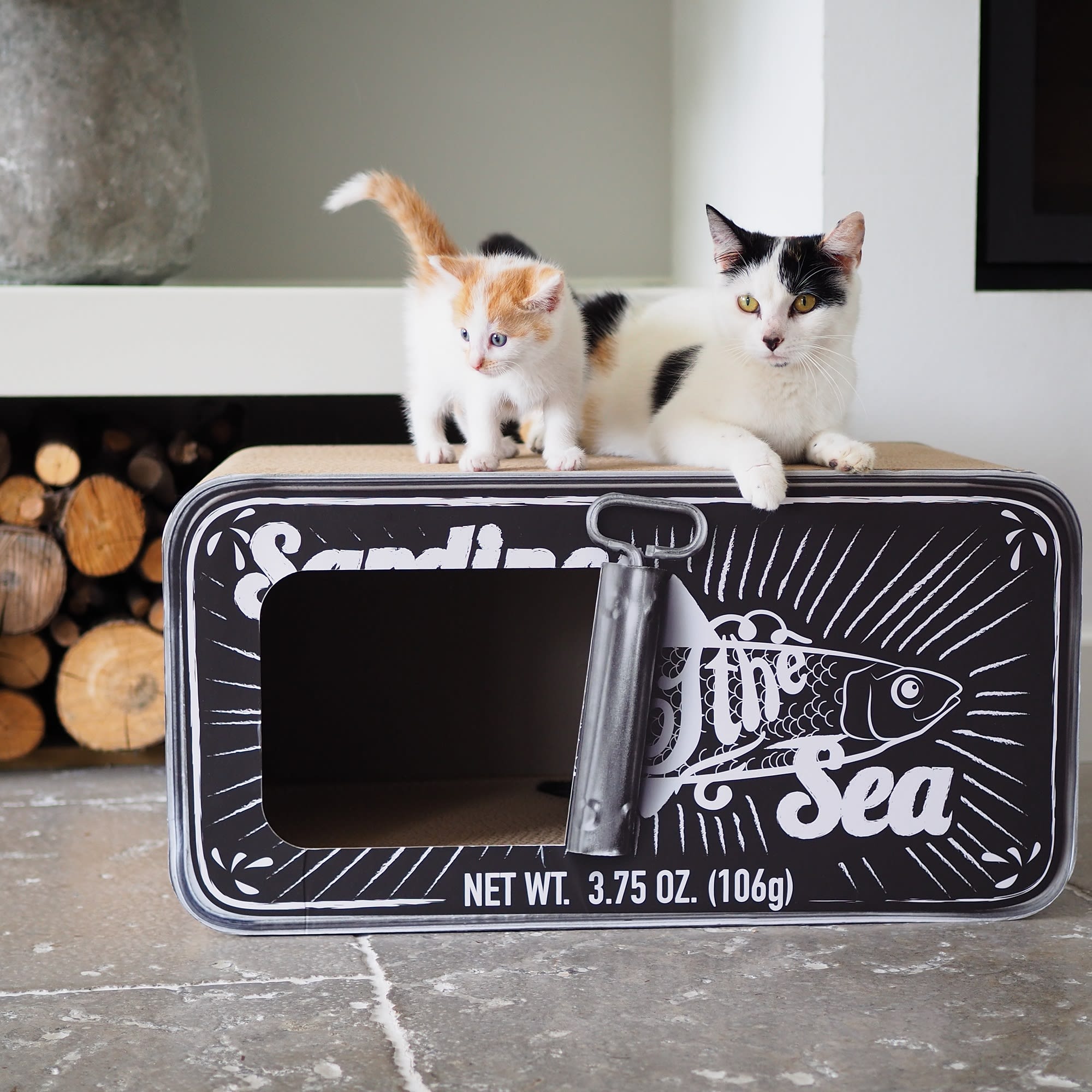 District 70 Black Sardine Cardboard Cat Scratcher 23.6