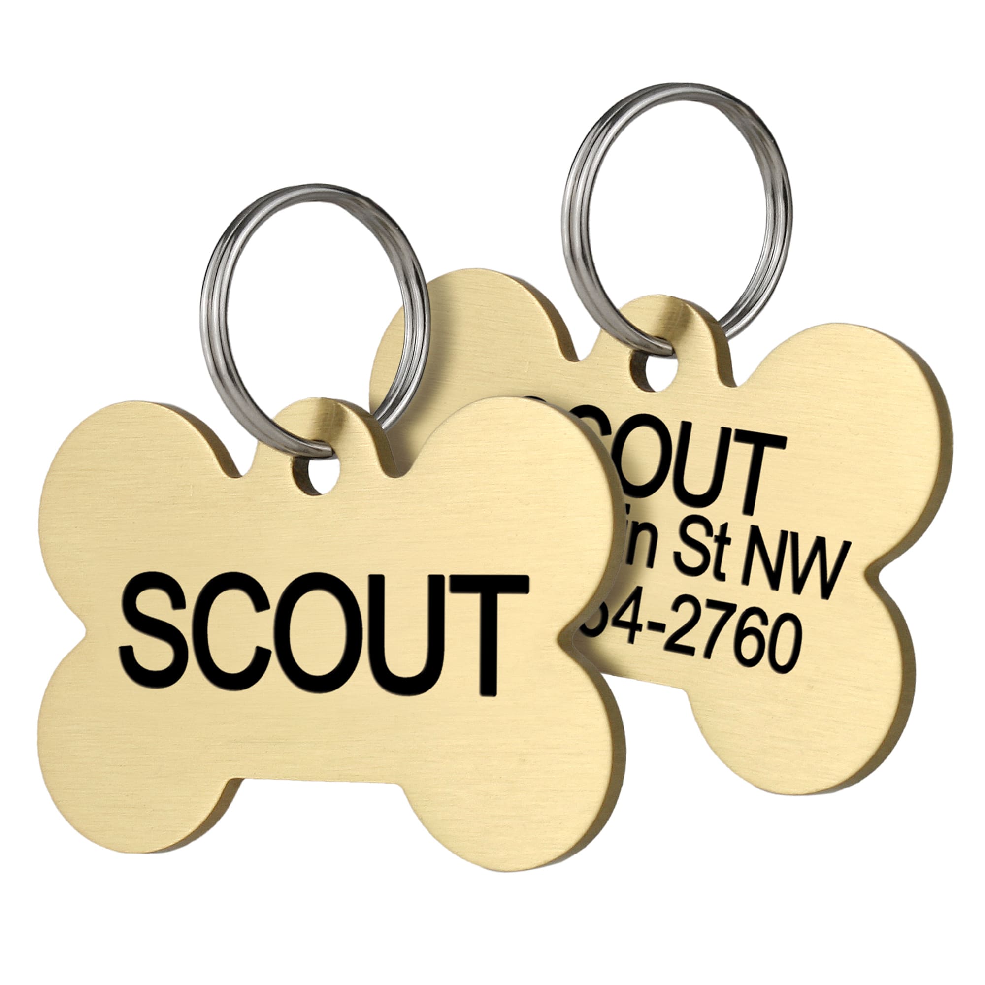 GoTags Personalized Solid Brass Pet ID Tag for Dogs and Cats, Engraved
