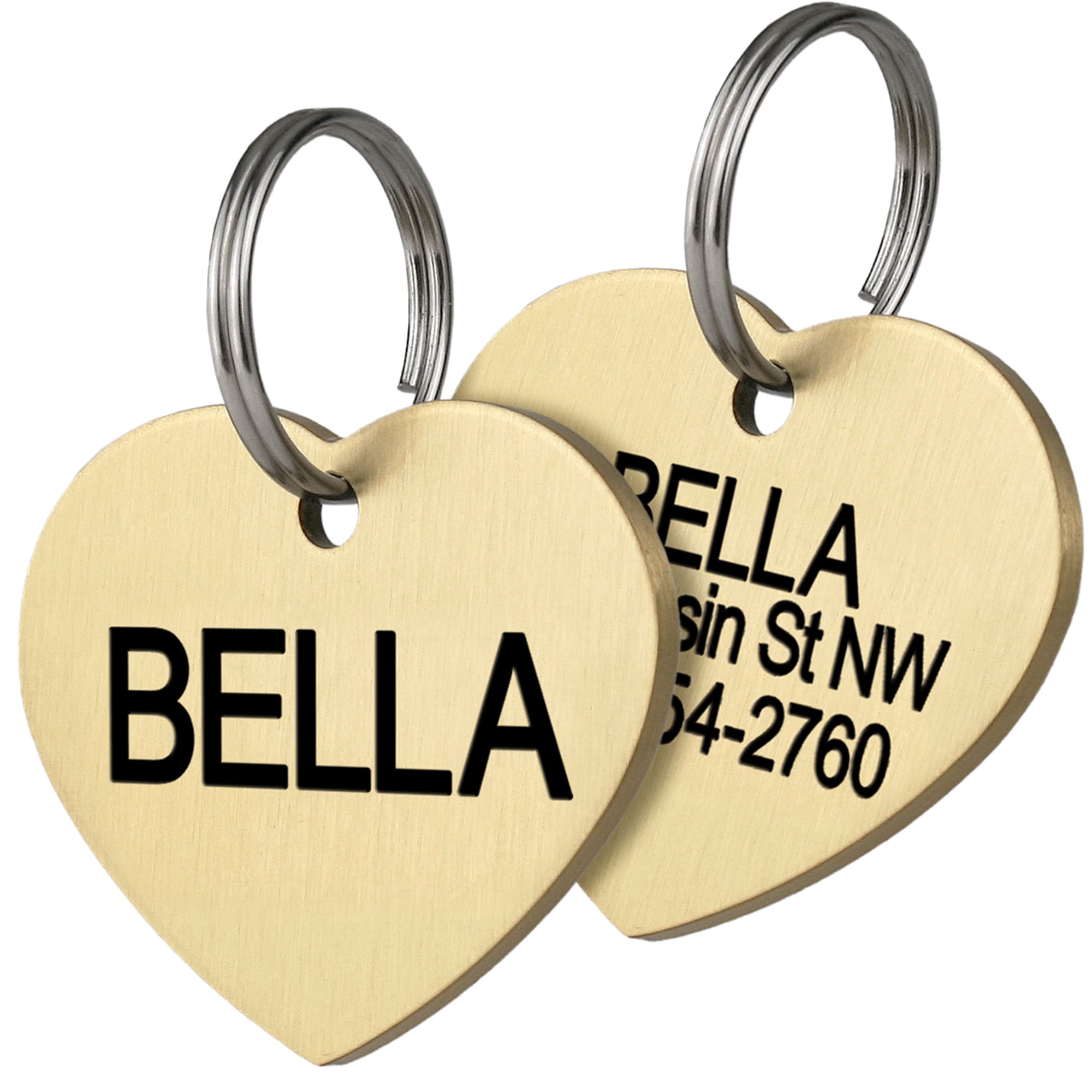 GoTags Personalized Solid Brass Pet ID Tag for Dogs and Cats, Engraved