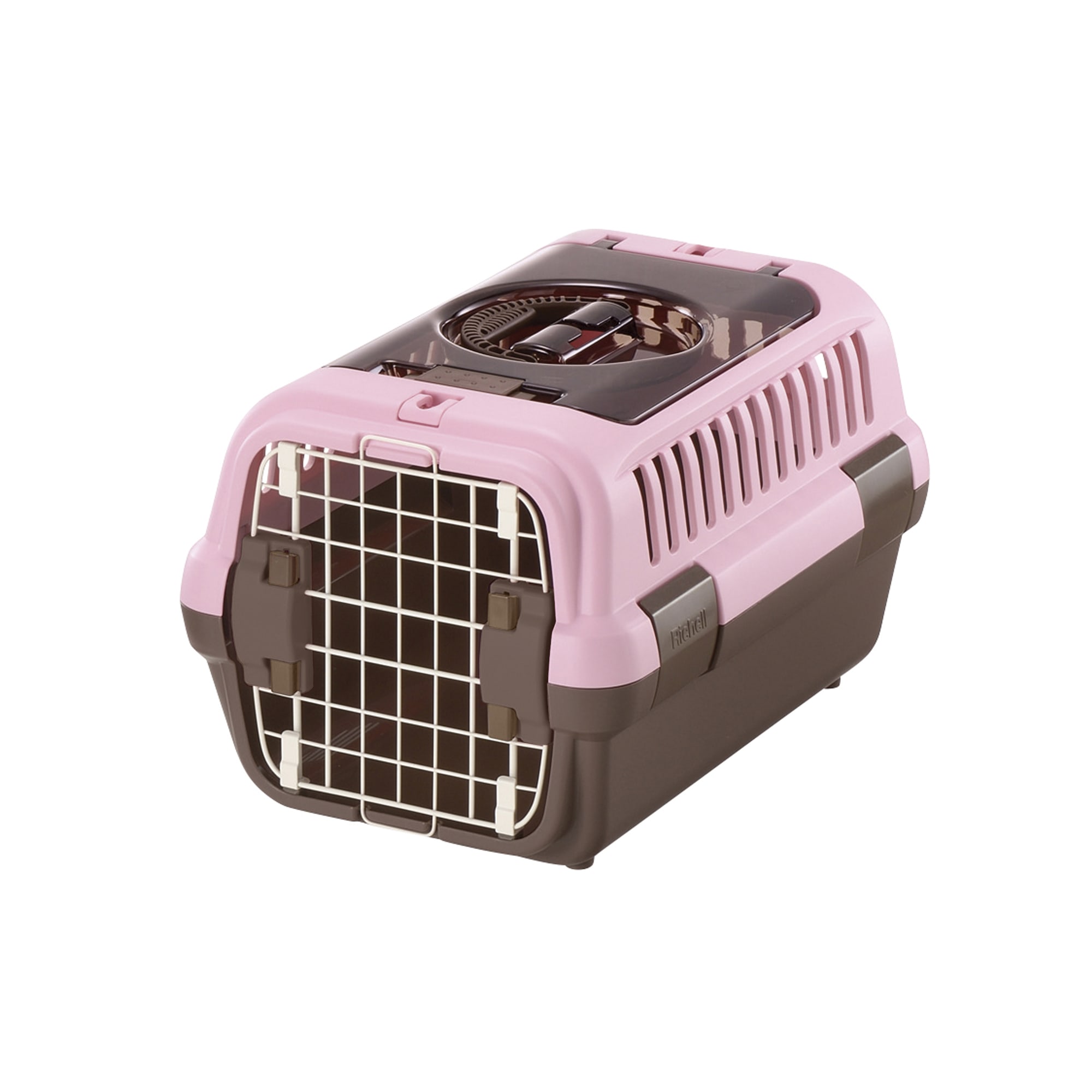 Richell Pink/Brown Double Door Pet Carrier, 18.5" L X 12.4" W X 11.2" H Petco