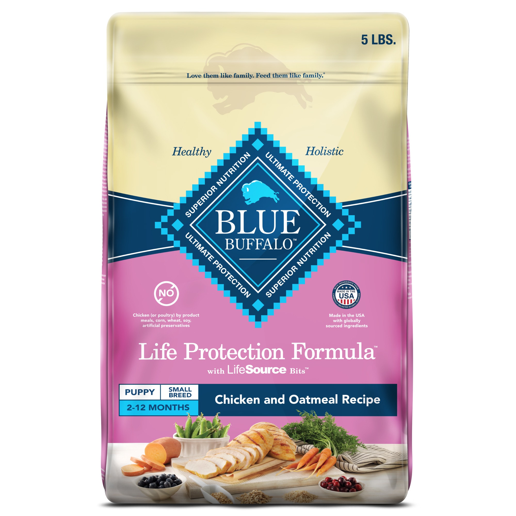 Blue Buffalo Blue Life Protection Natural Chicken and Oatmeal Small Breed Puppy Dry Dog Food 5 lbs