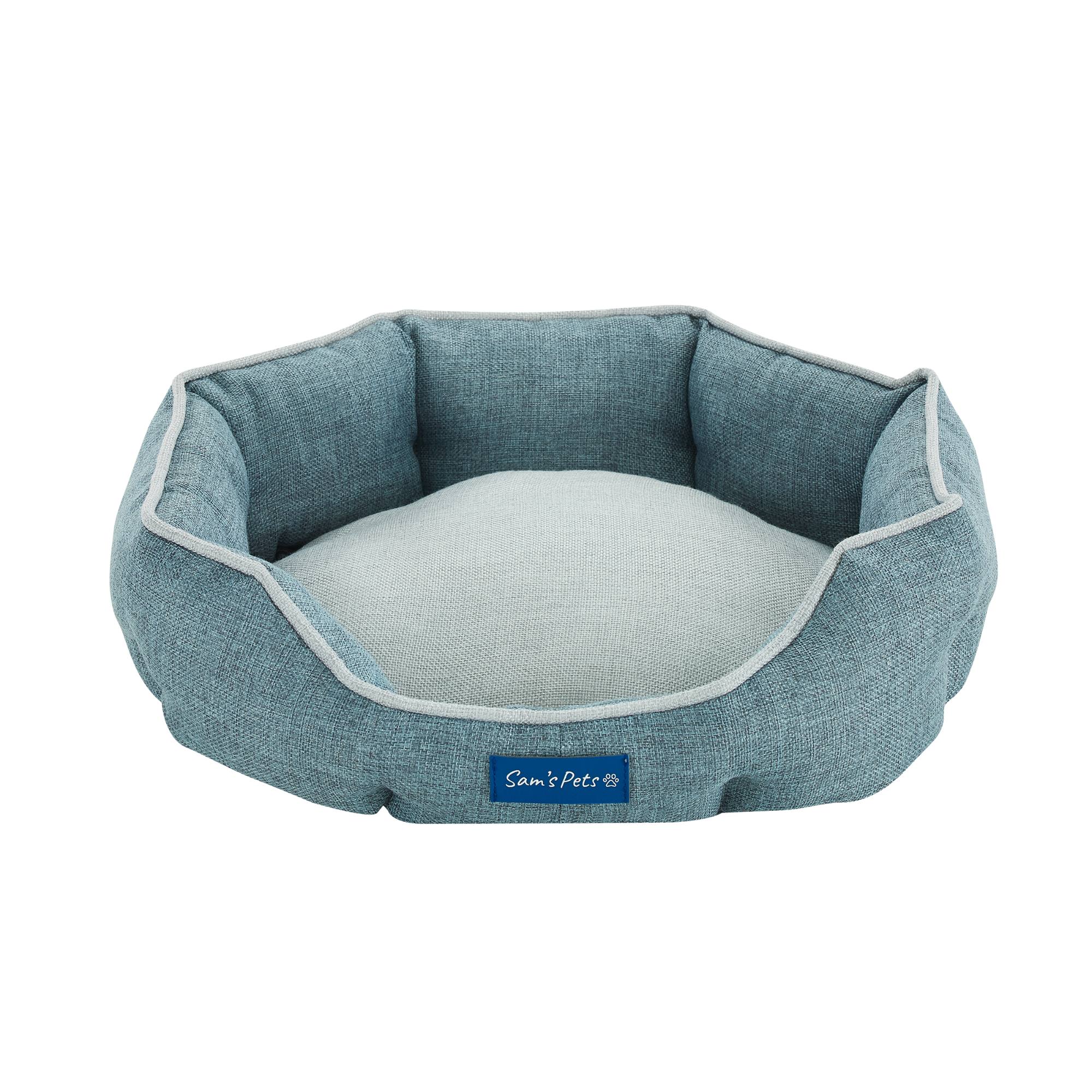 Sam's Pets Arthur Hexagon Dog Bed, 16" L X 17.5" W X 5" H, Teal Petco