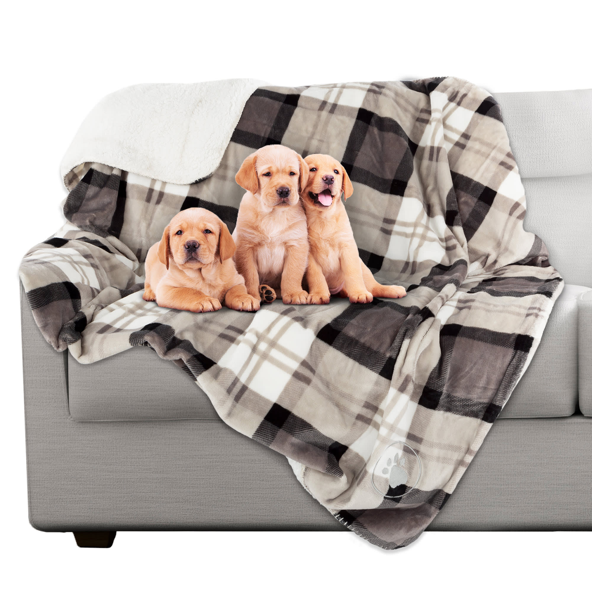 Waterproof Pee Proof Dog Blanket for Bed Couch Sofa, Buffalo Plaid