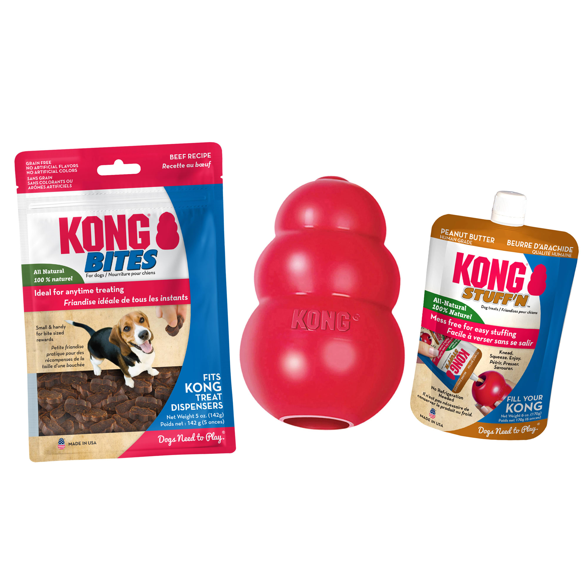 KONG Holiday Classic Dog Toy Gift Pack Set Small Petco