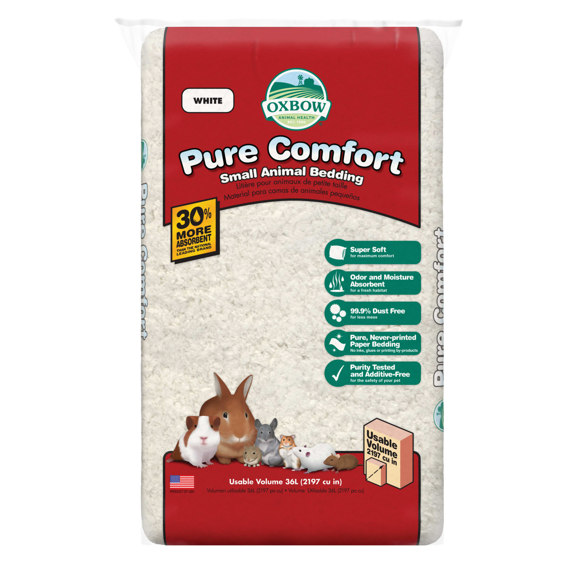 Oxbow Animal Health Pure Comfort White Bedding, 36 Litre