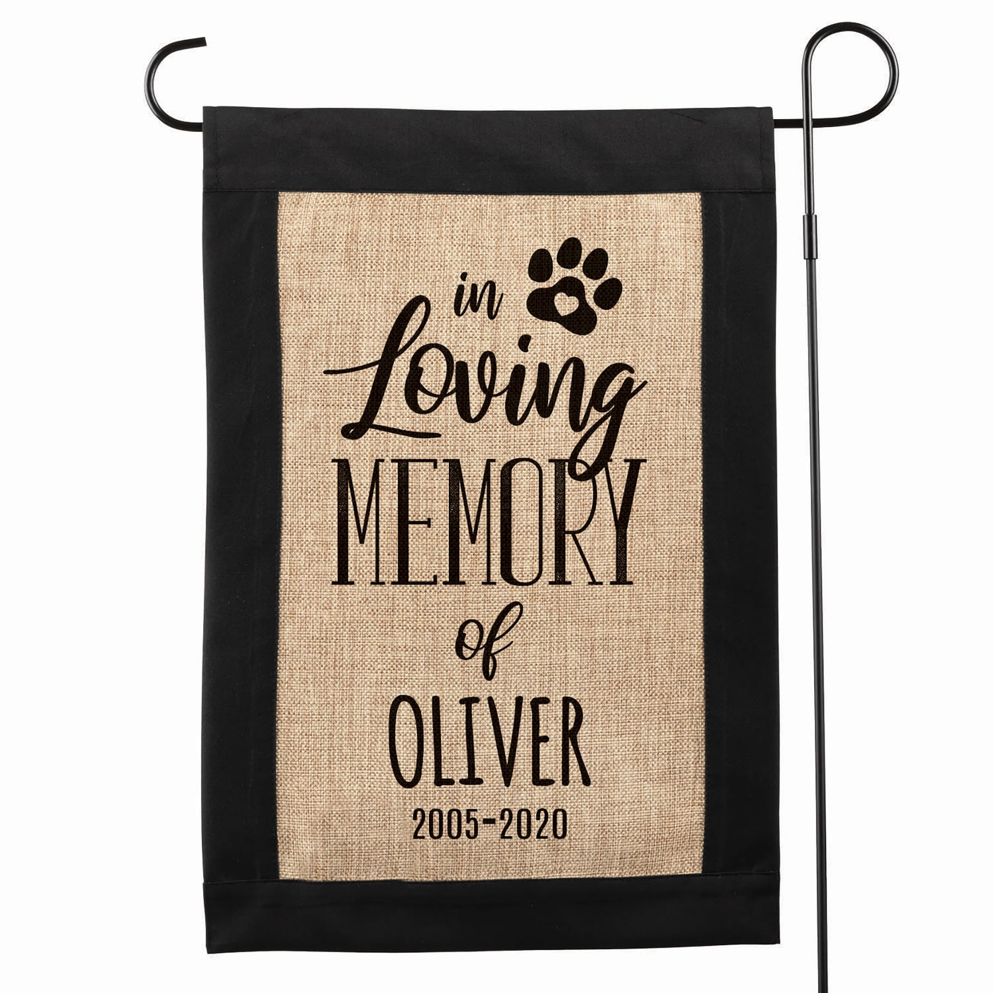 Personalized Dog Memorial Garden Flag & Paw Print