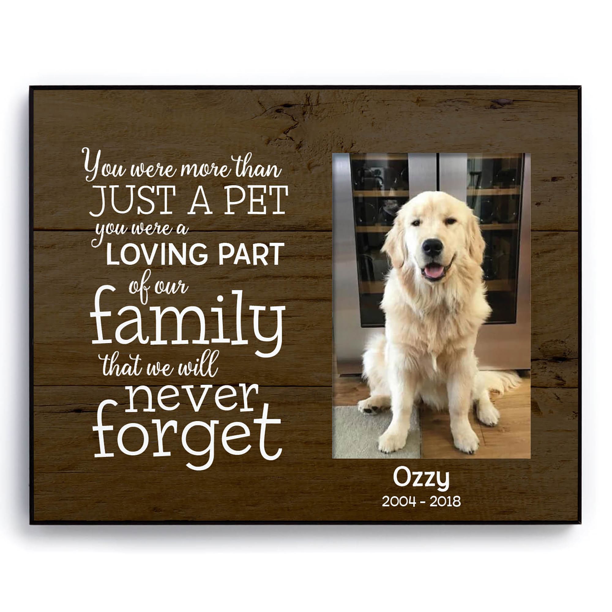 Personalized pet outlet picture frames