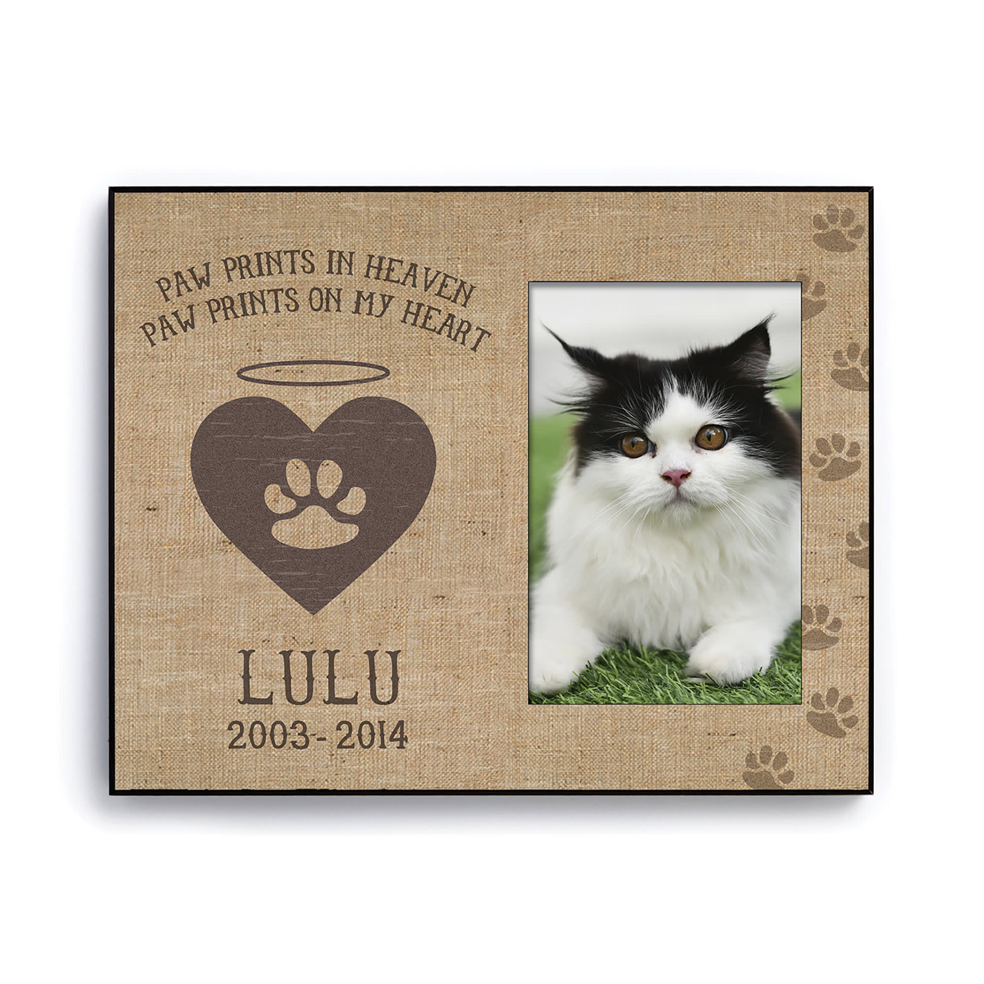 Custom Personalization Solutions Paw Prints In Heaven Personalized Picture Frame for Cats