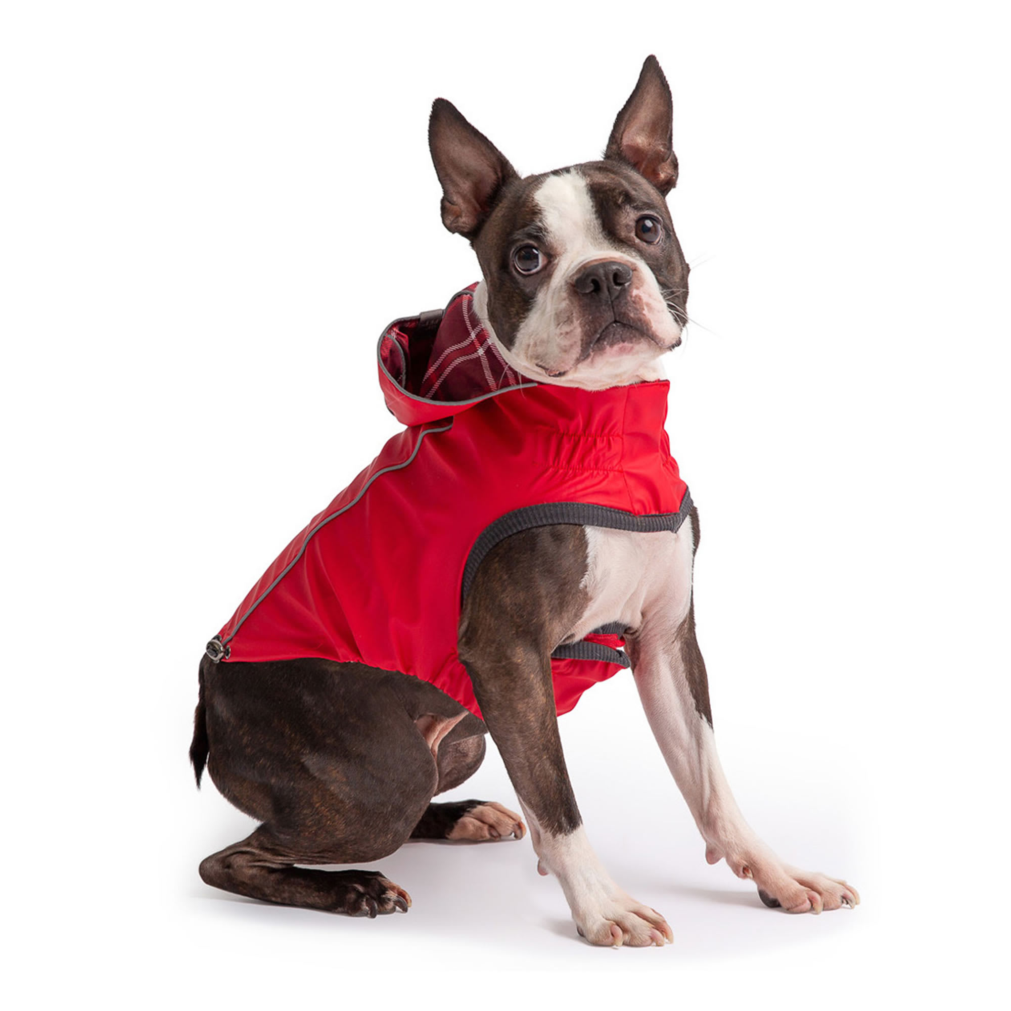 GF Pet Red Reversible ElastoFit Dog Raincoat, XSmall Petco