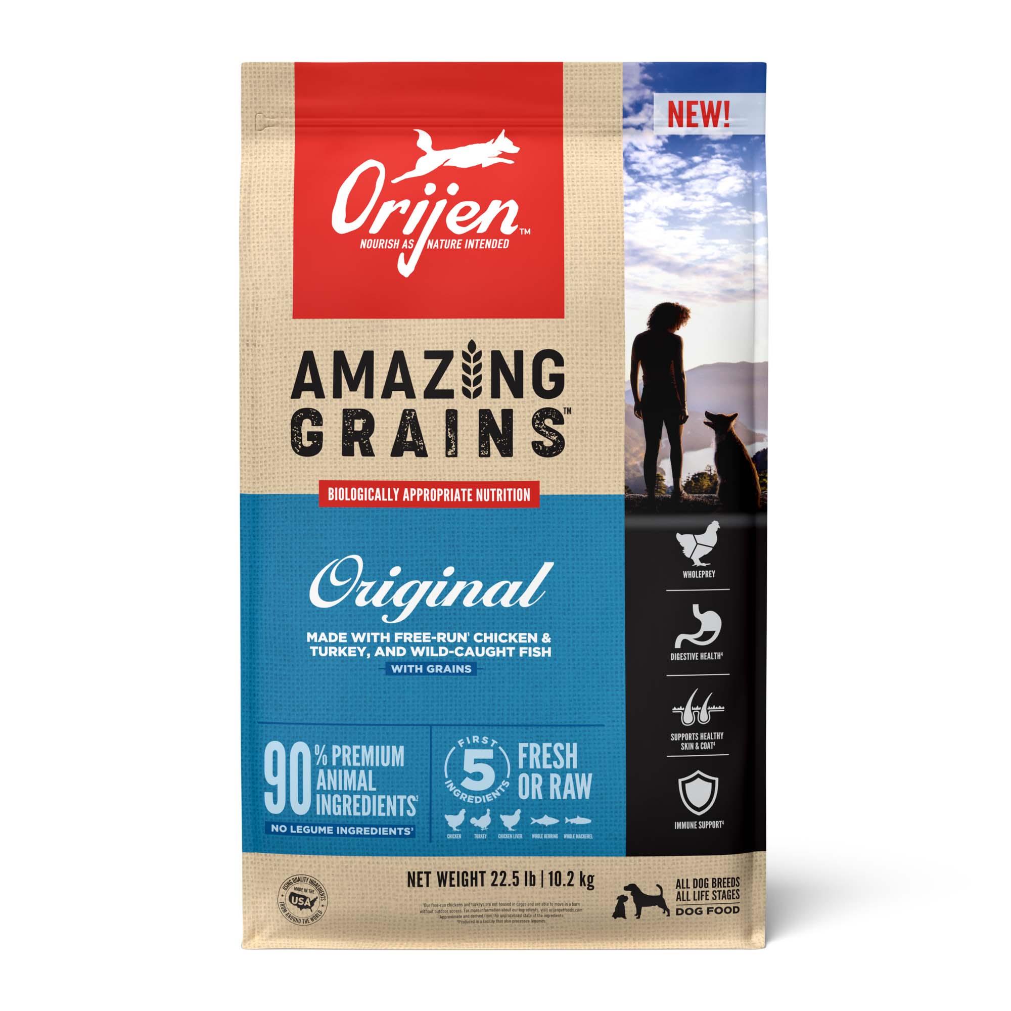 ORIJEN High Protein Amazing Grains Original Dry Dog Food 22.5 lbs